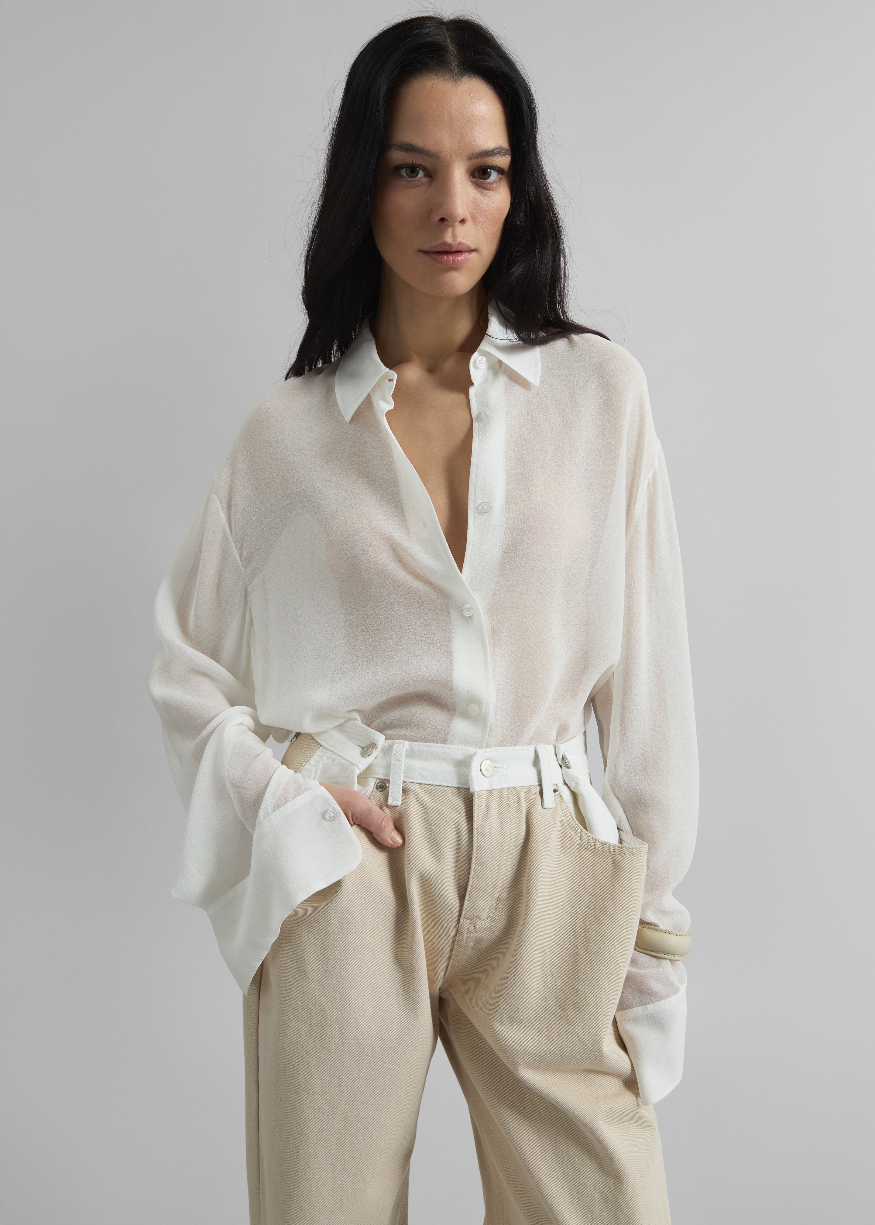 Peri Georgette Shirt - White - 6