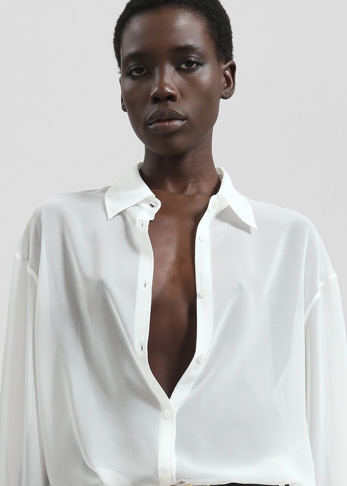 Peri Georgette Shirt - White - 4