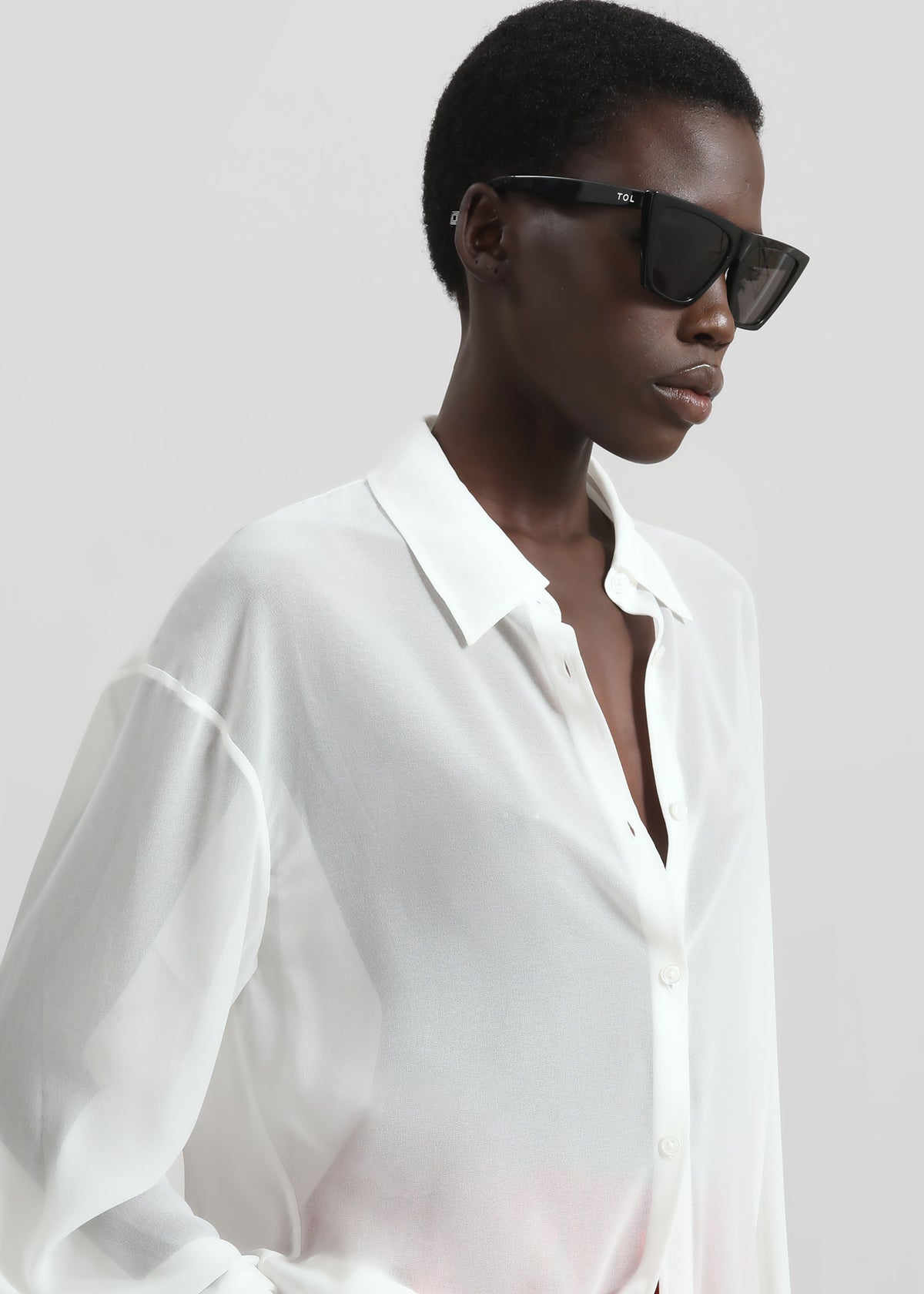 Peri Georgette Shirt - White - 3