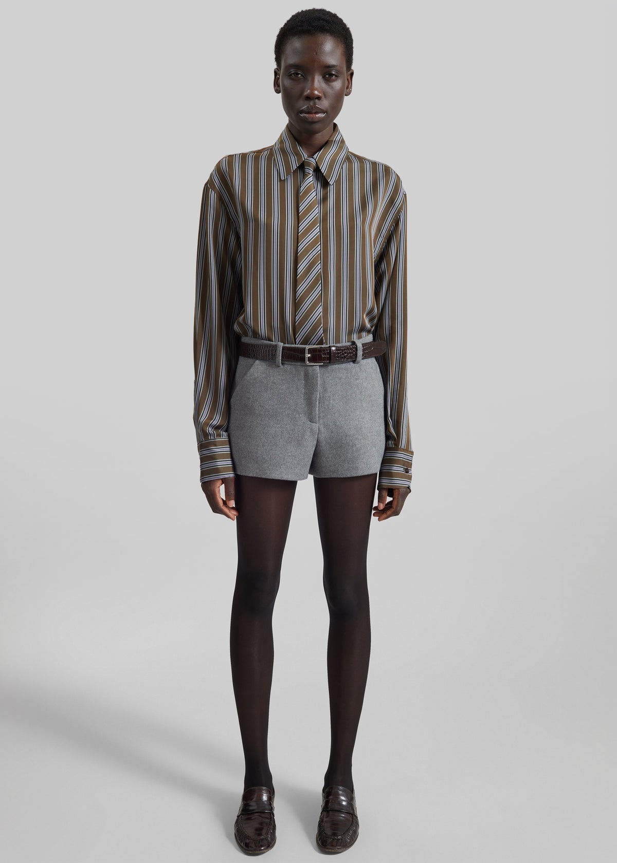 Peri Shirt - Brown Multi Stripe