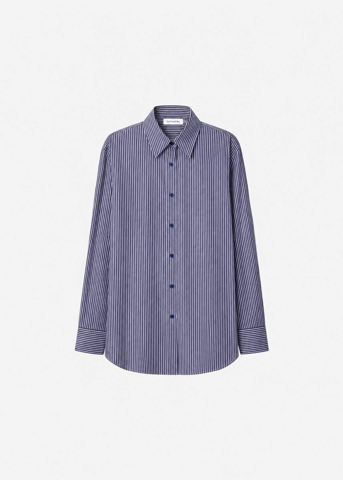 Peri Silk Shirt - Navy/White Stripe - 8
