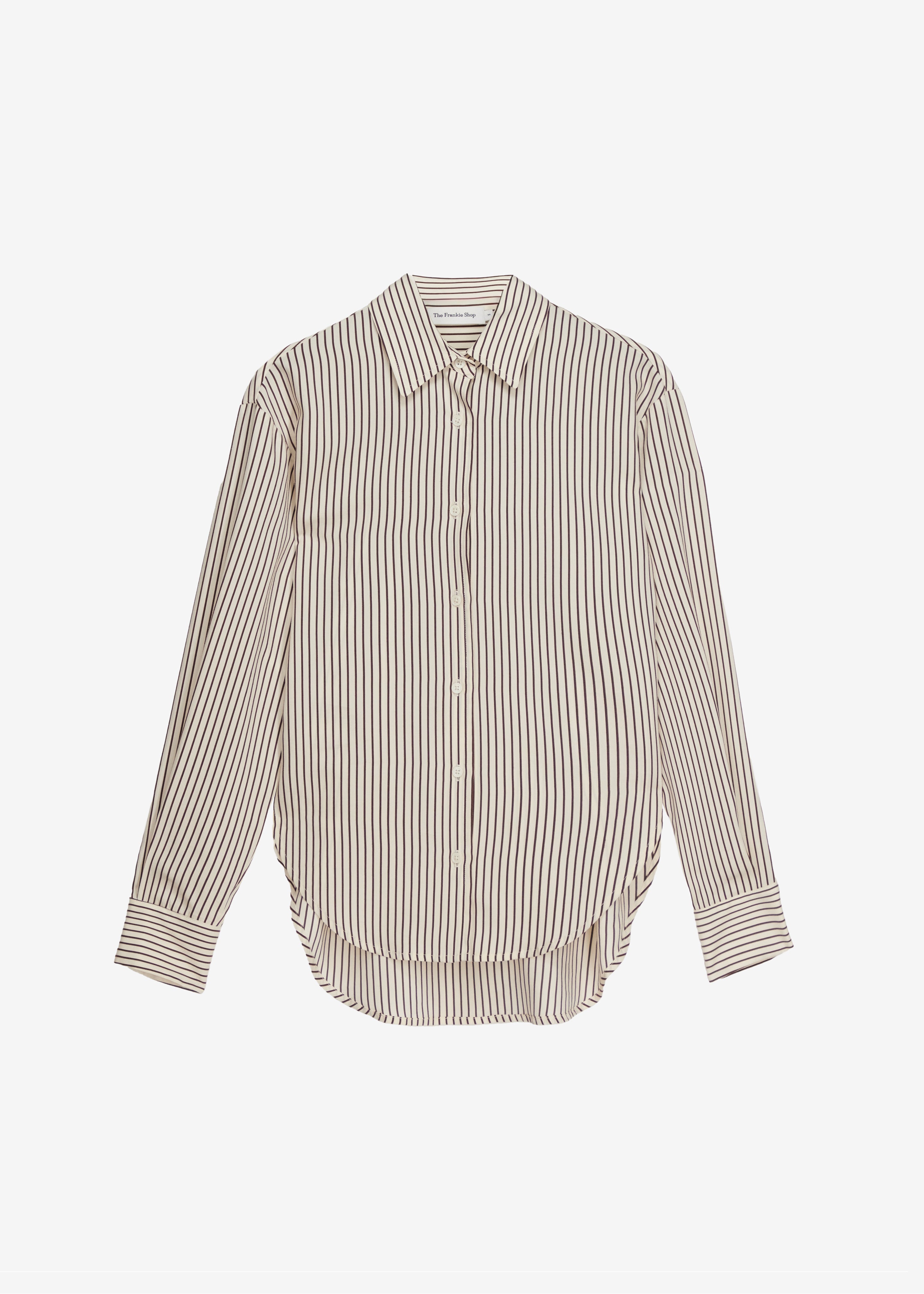 Peri Striped Fluid Shirt - Beige/Brown - 8