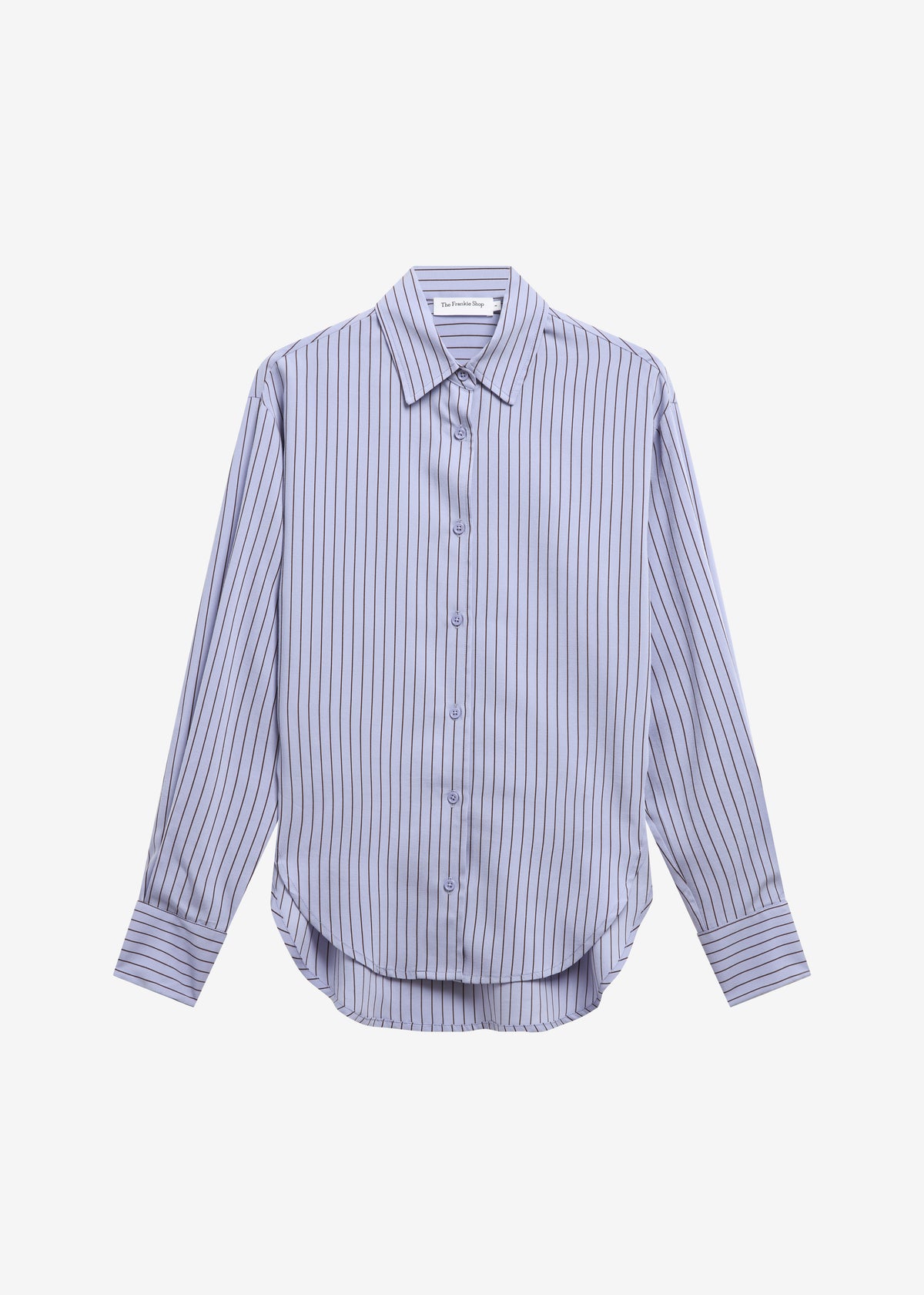 Peri Striped Fluid Shirt - Blue/Brown - 8
