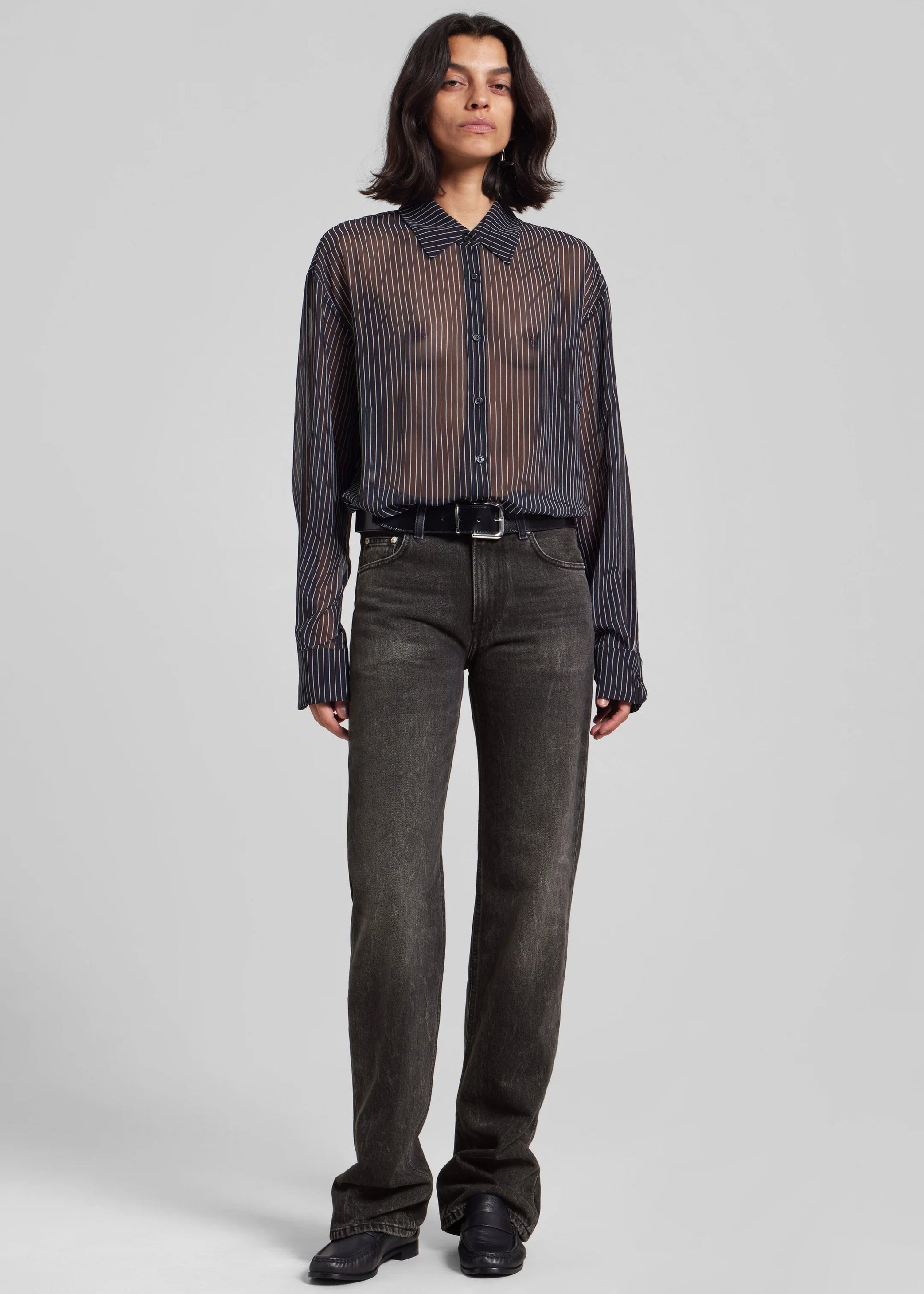 Shop the look image for Peri Striped Shirt - Black/White Stripe
