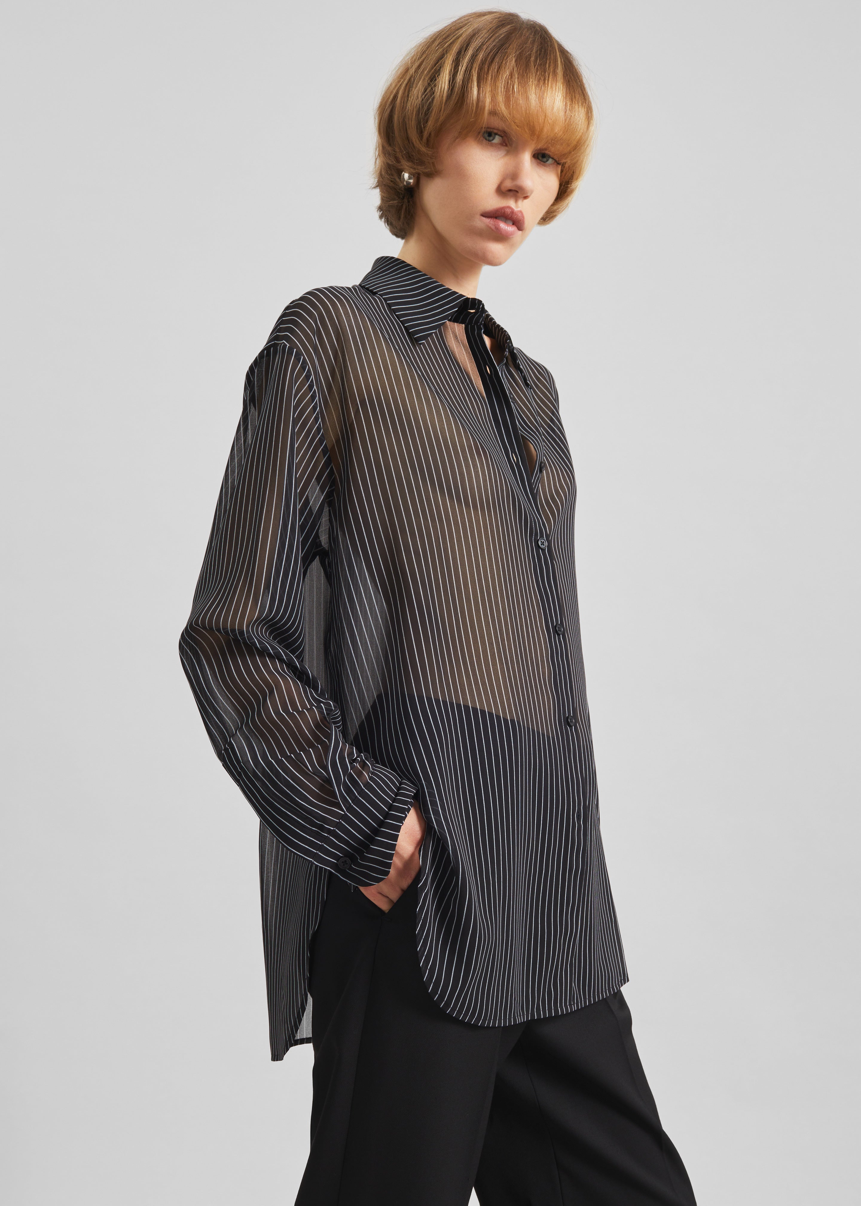 Peri Striped Shirt - Black/White Stripe - 4