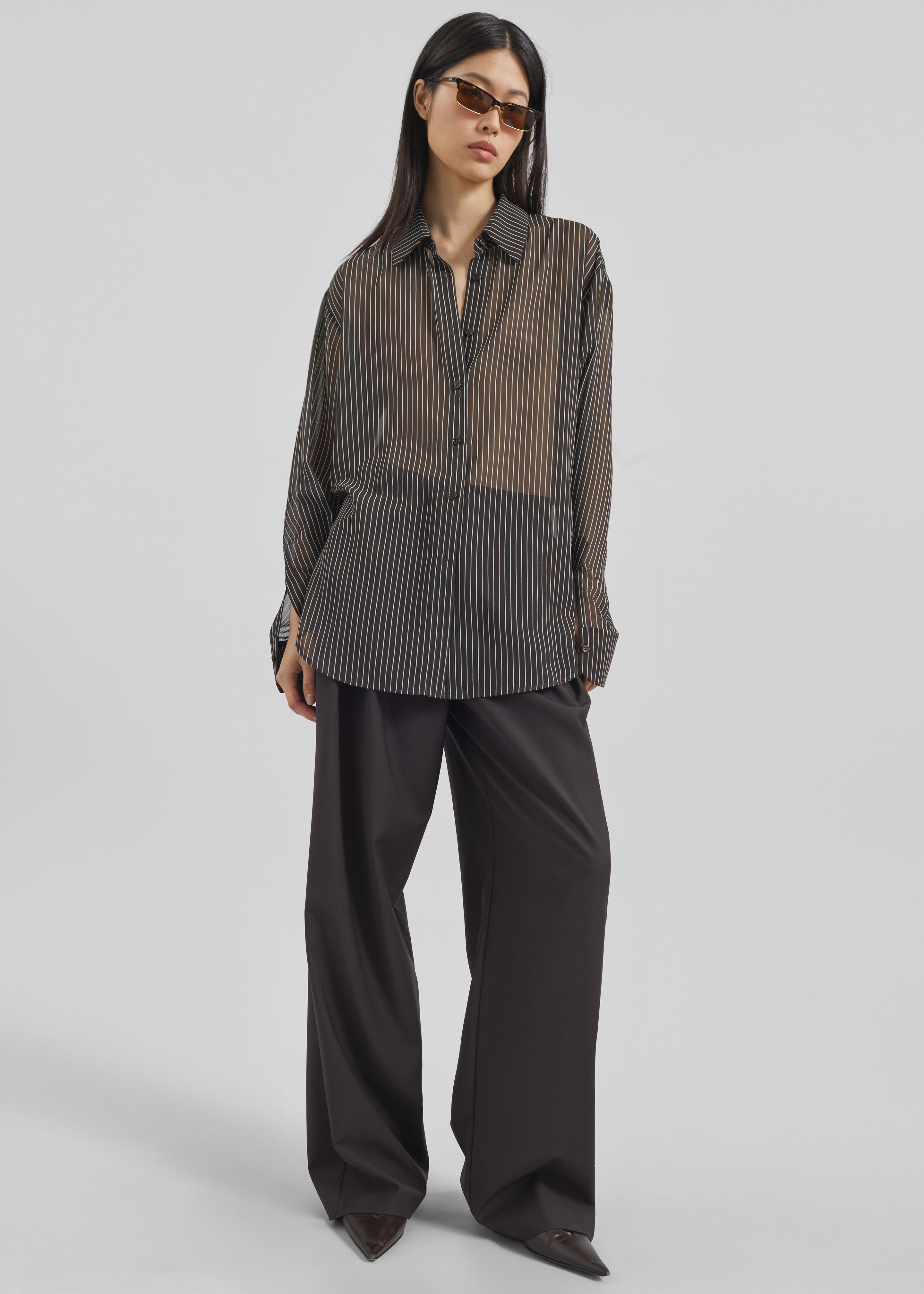 Peri Striped Shirt - Brown/White Stripe - 2