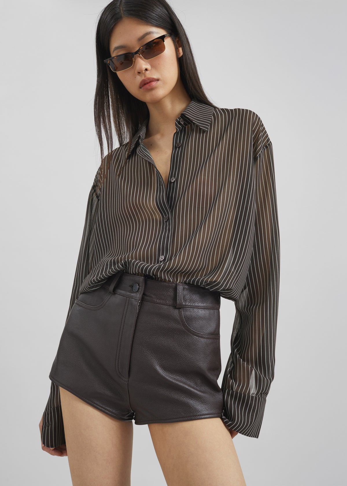 Peri Striped Shirt - Brown/White Stripe - 3