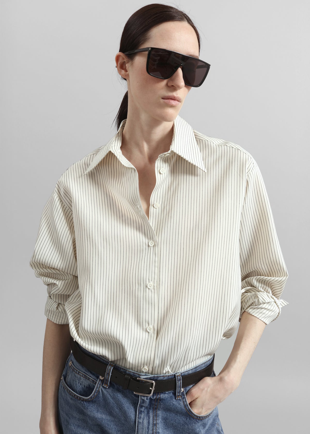 Peri Striped Shirt - Ivory/Black - 8