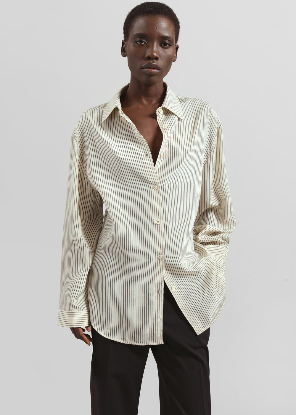 Peri Striped Shirt - Ivory/Black