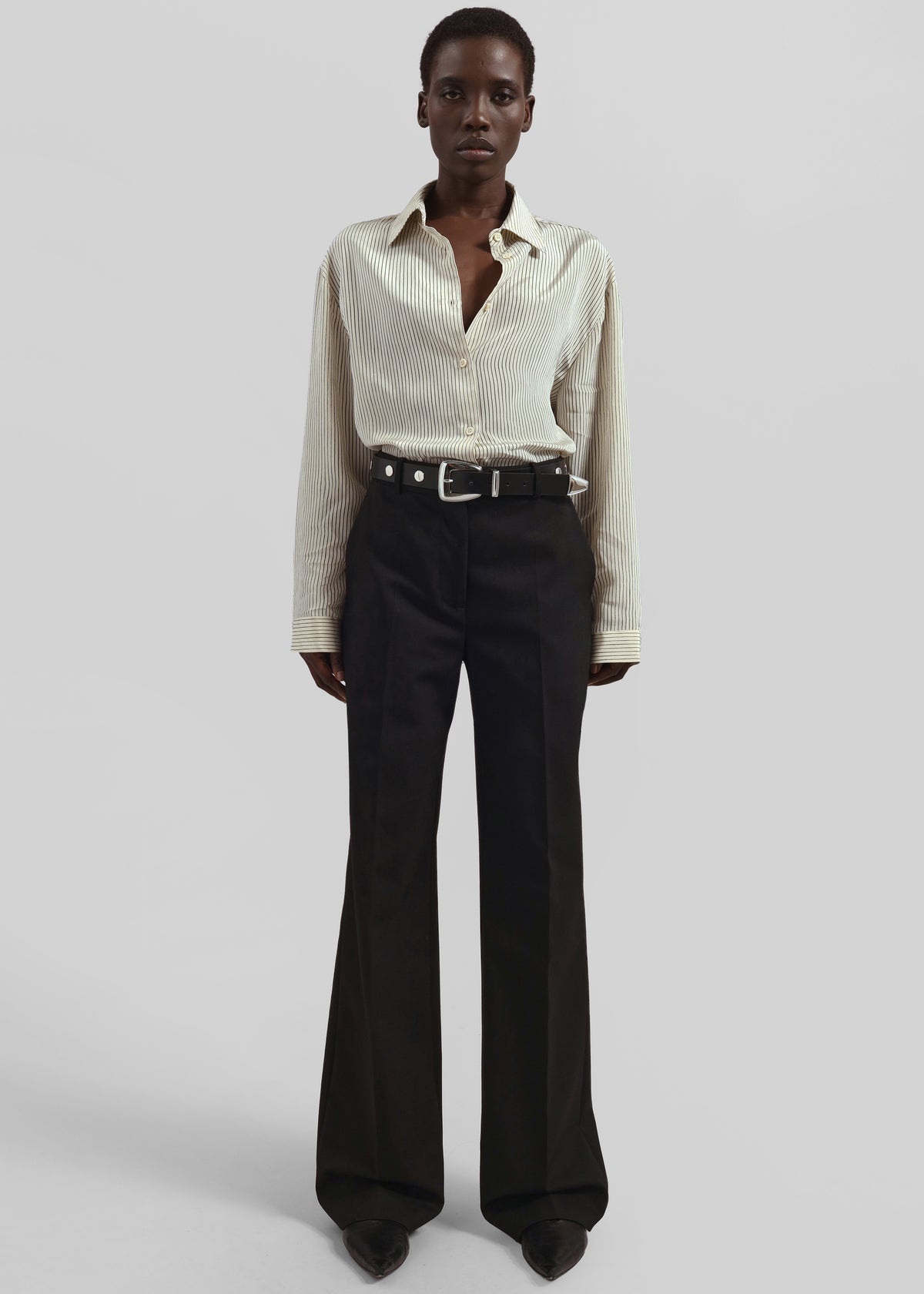 Peri Striped Shirt - Ivory/Black - 2