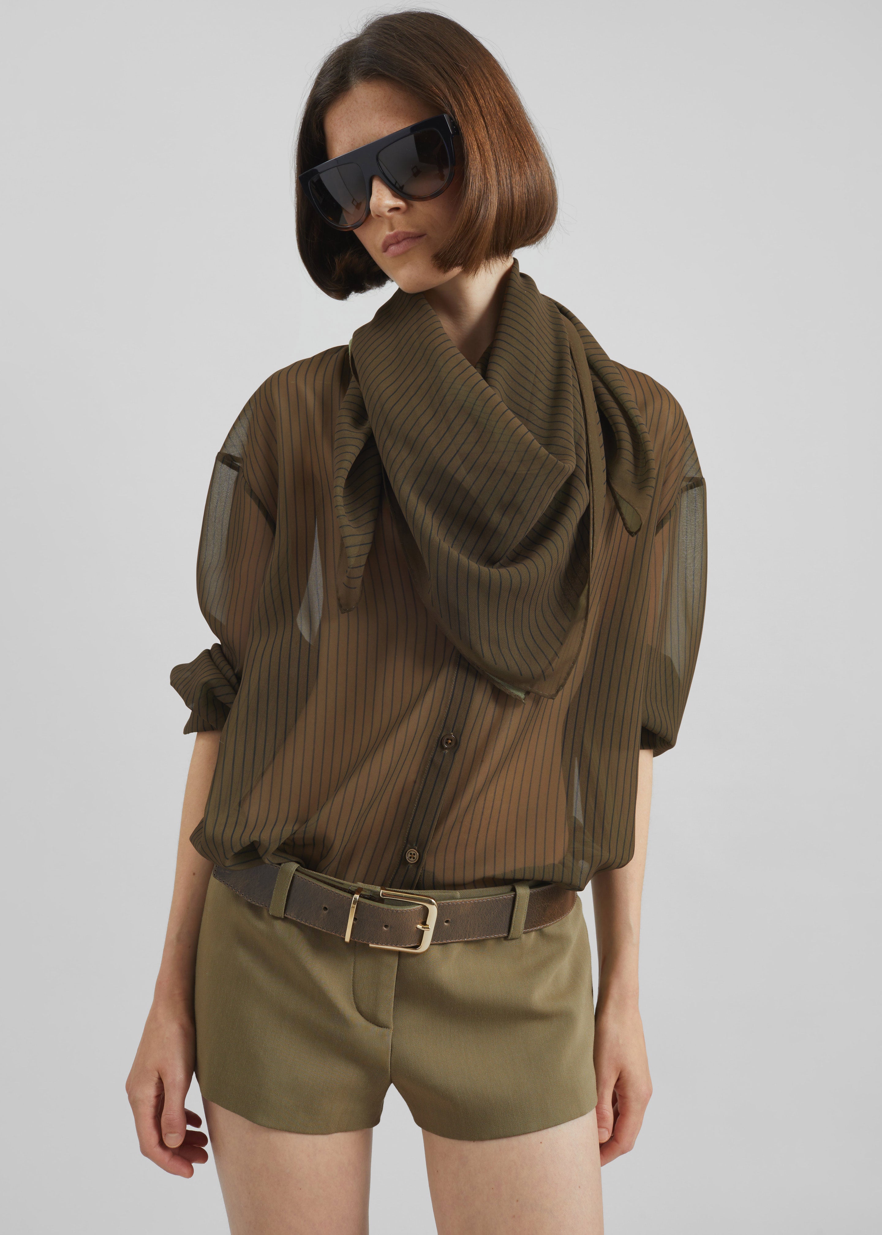 Peri Striped Shirt - Olive/Black Stripe - 6