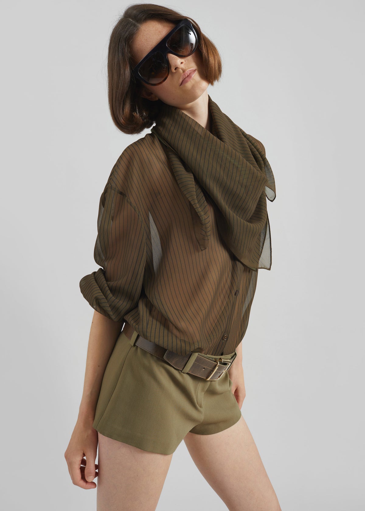 Peri Striped Shirt - Olive/Black Stripe - 10