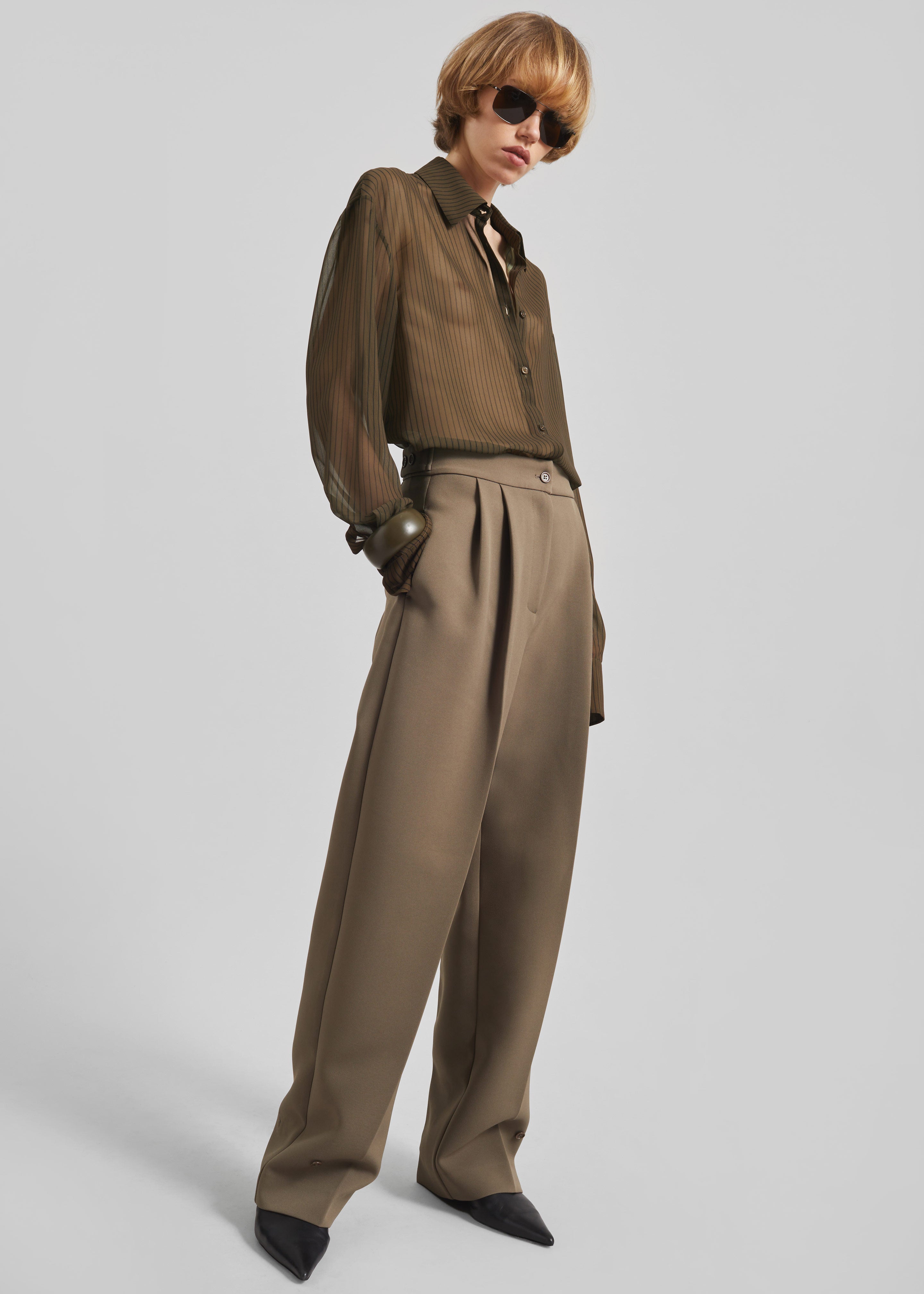 Peri Striped Shirt - Olive/Black Stripe – The Frankie Shop