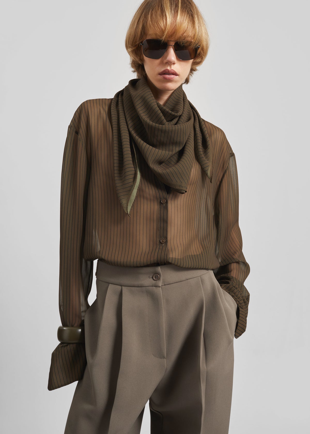 Peri Striped Shirt - Olive/Black Stripe - 12