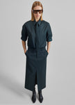 Peri Tie Neck Shirt - Bottle Green