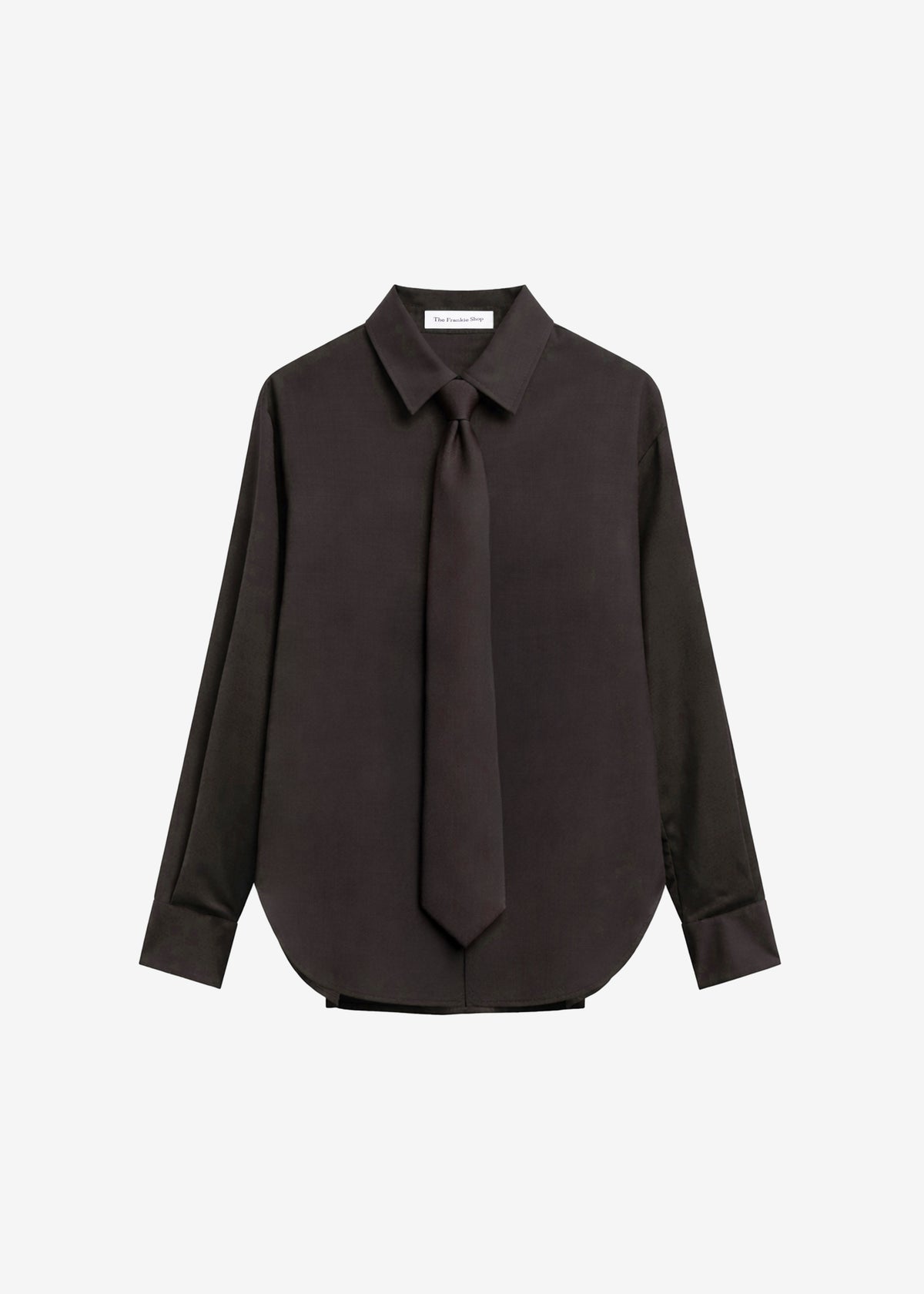 Peri Tie Neck Shirt - Brown - 7