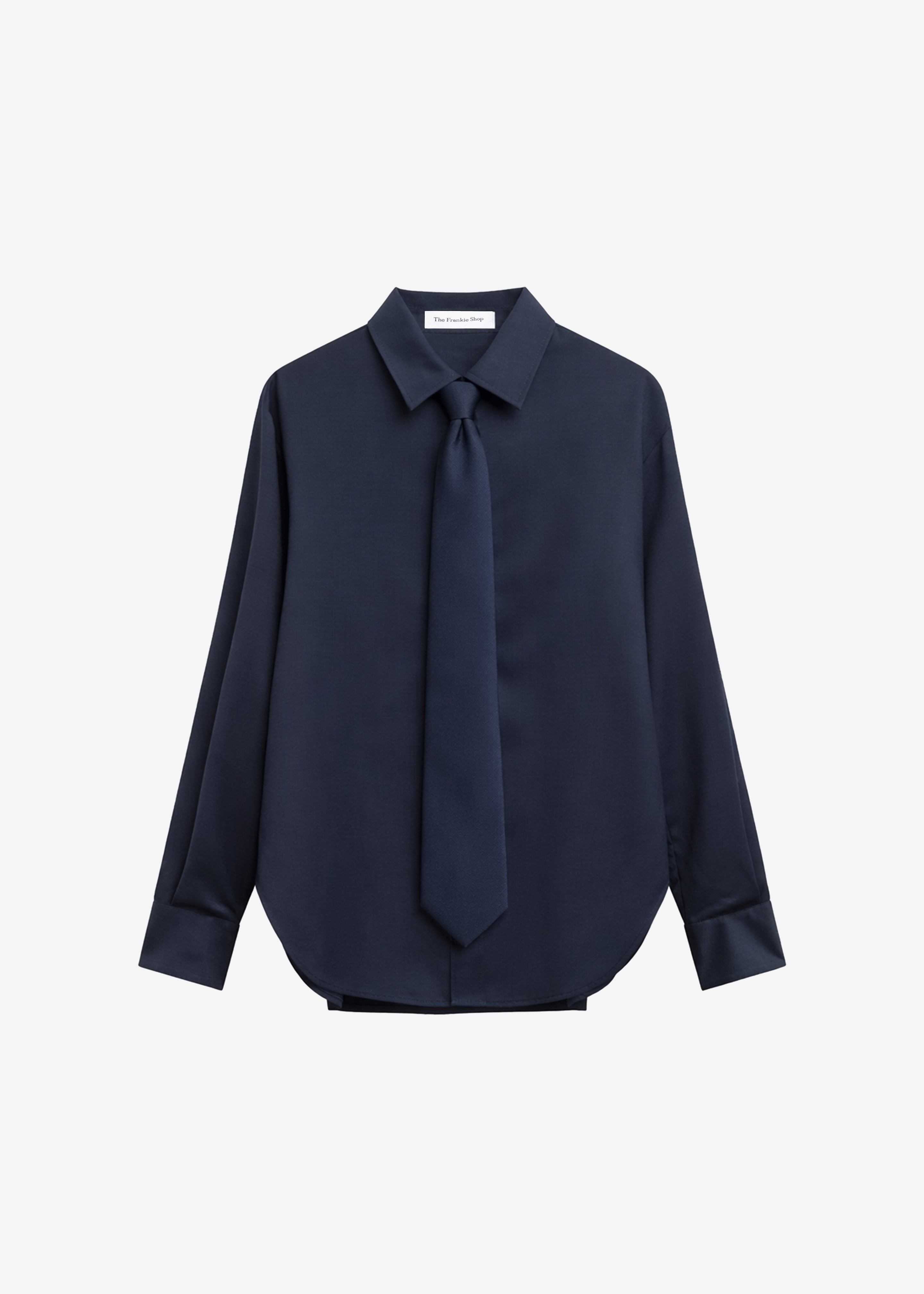Peri Tie Neck Shirt - Navy - 7