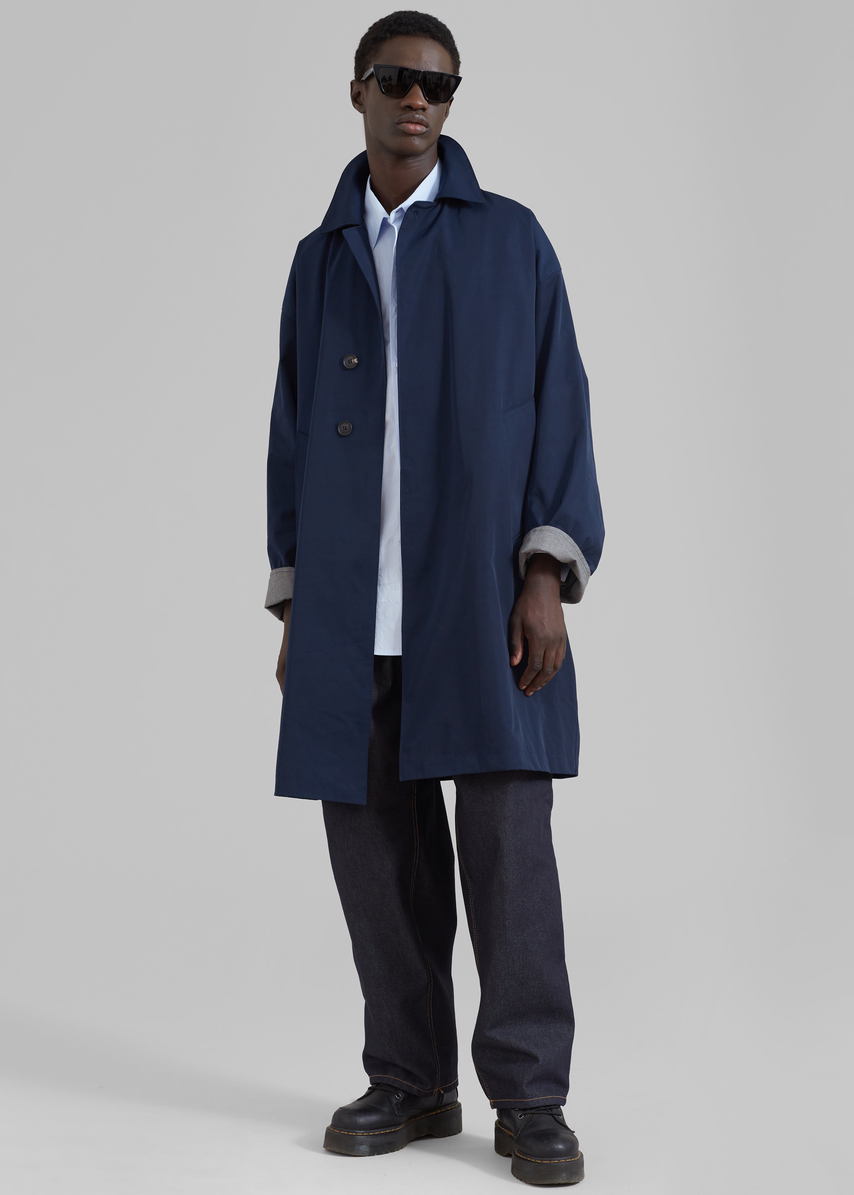 Peter Trench Coat - Navy – The Frankie Shop