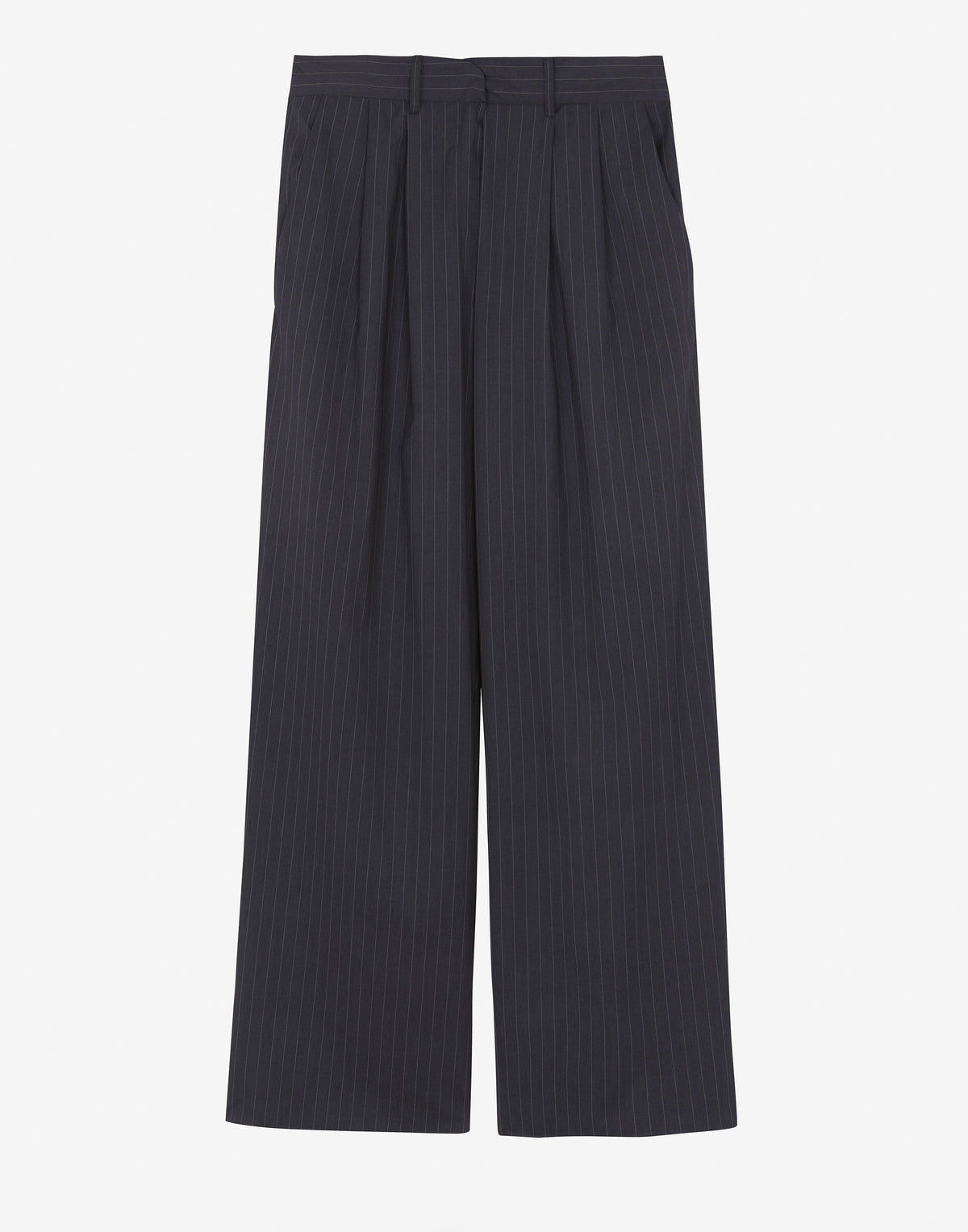 Peyton Pleated Pants - Grey Pinstripe - 7