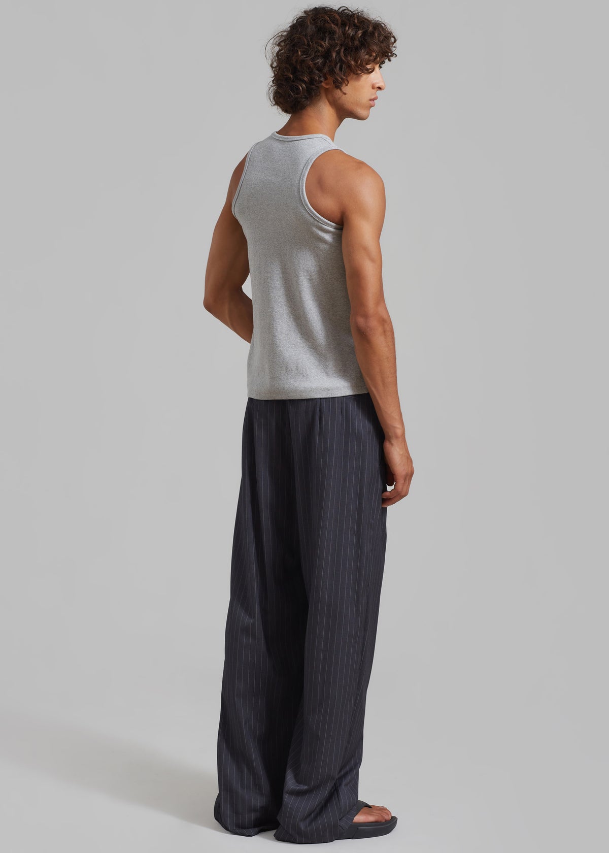 Peyton Pleated Pants - Grey Pinstripe - 6