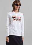 3.1 Phillip Lim Eye Love NY Embroidered Long Sleeve Relaxed Tee - White