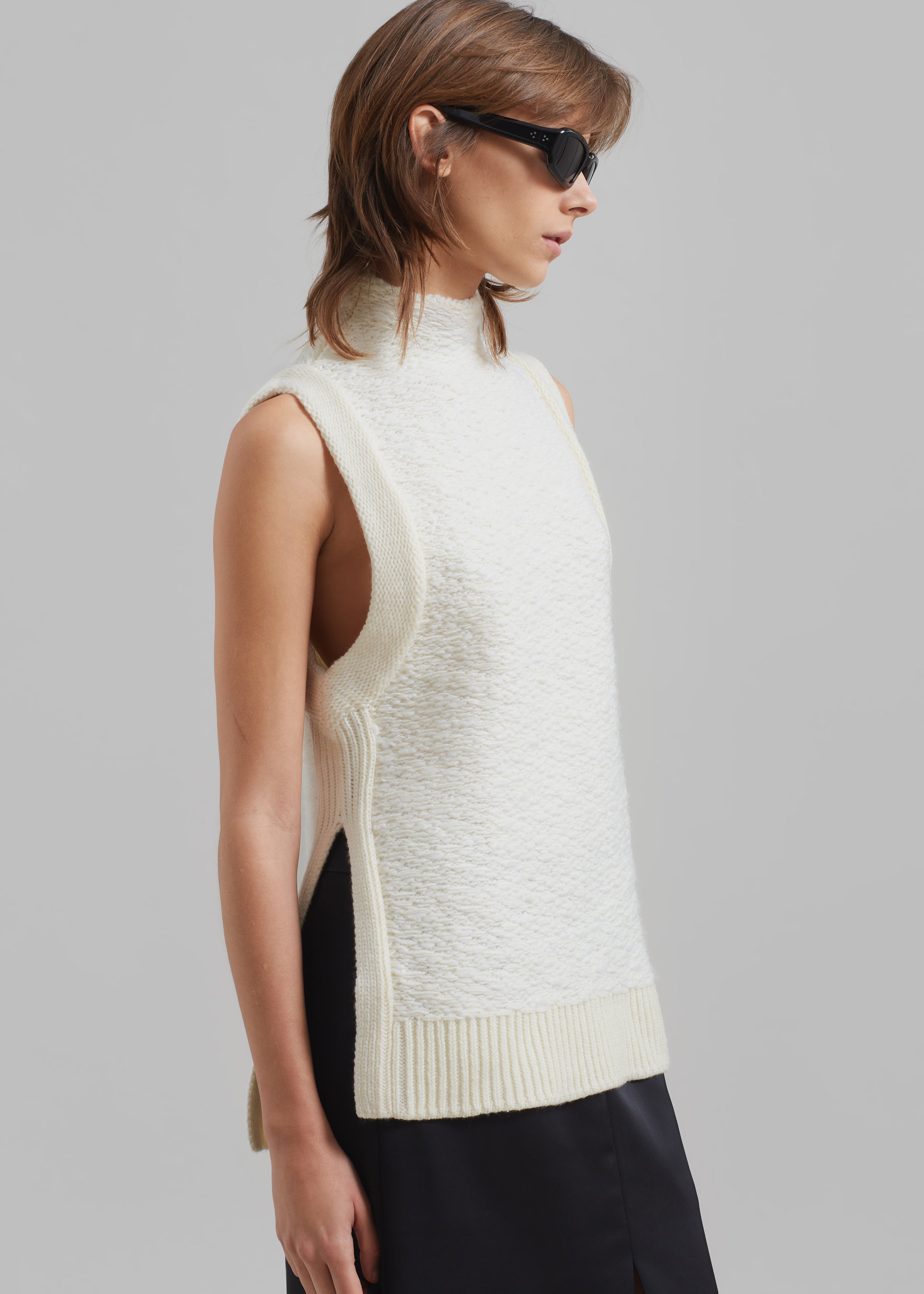 3.1 Phillip Lim Sleeveless Wool Jacquard Top - Ivory