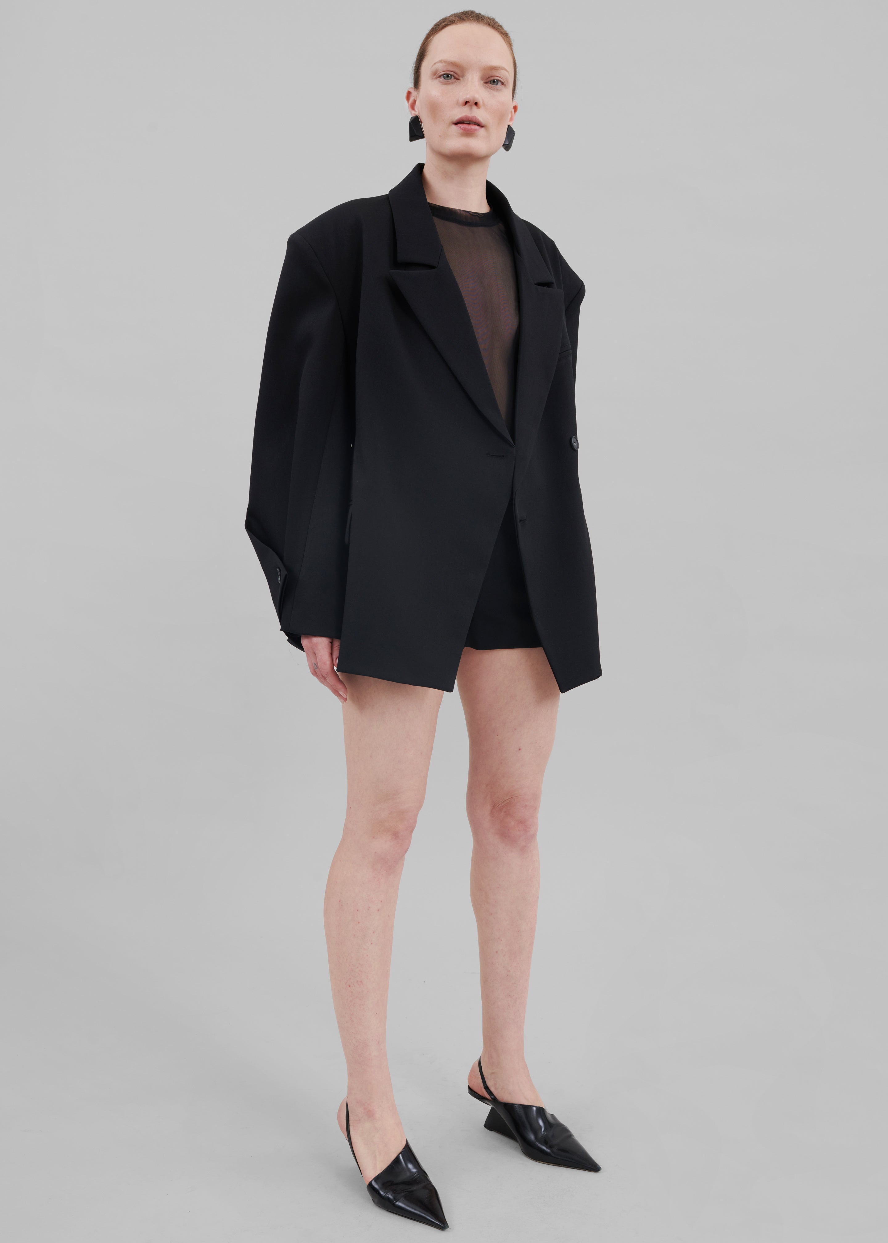 Pia Boxy Blazer - Black – The Frankie Shop