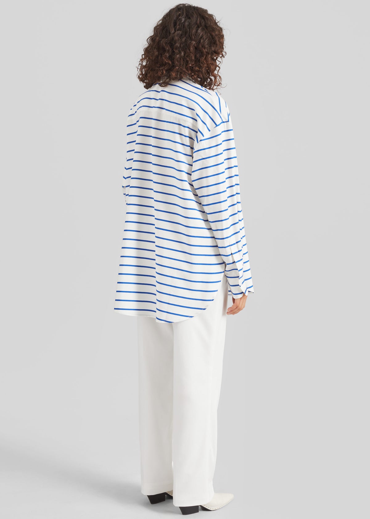 Picos Shirt Dress - White/Blue Stripe - 10