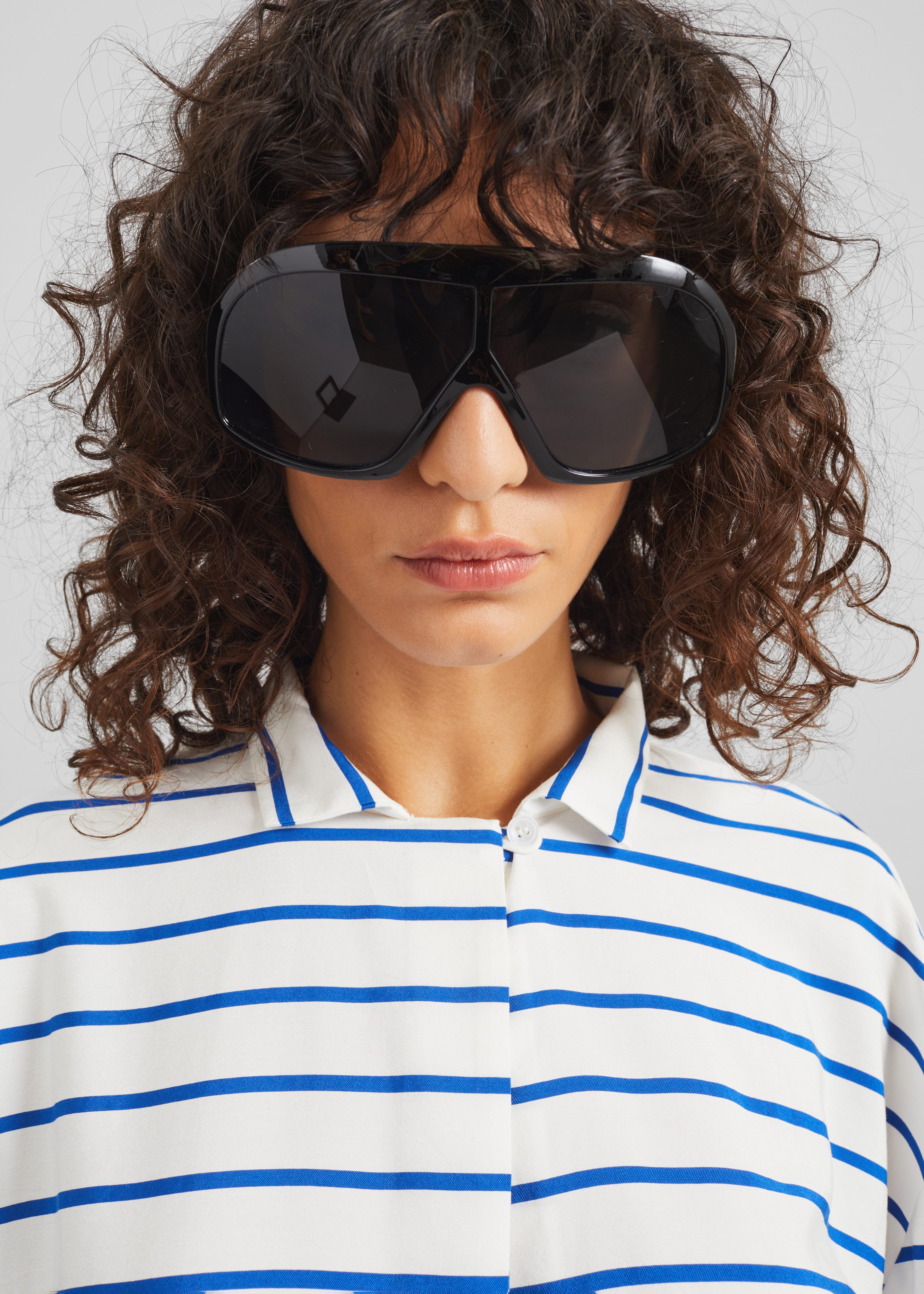 Picos Shirt Dress - White/Blue Stripe - 7