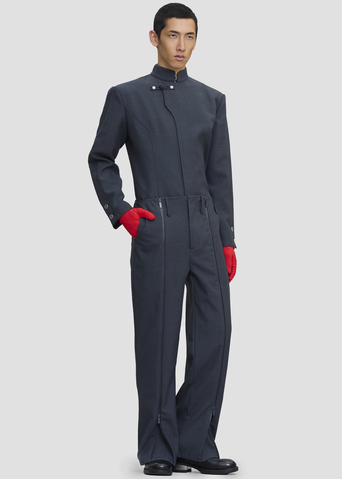 Pieces Uniques Emin Zip Pants - Ashen Sky - 1