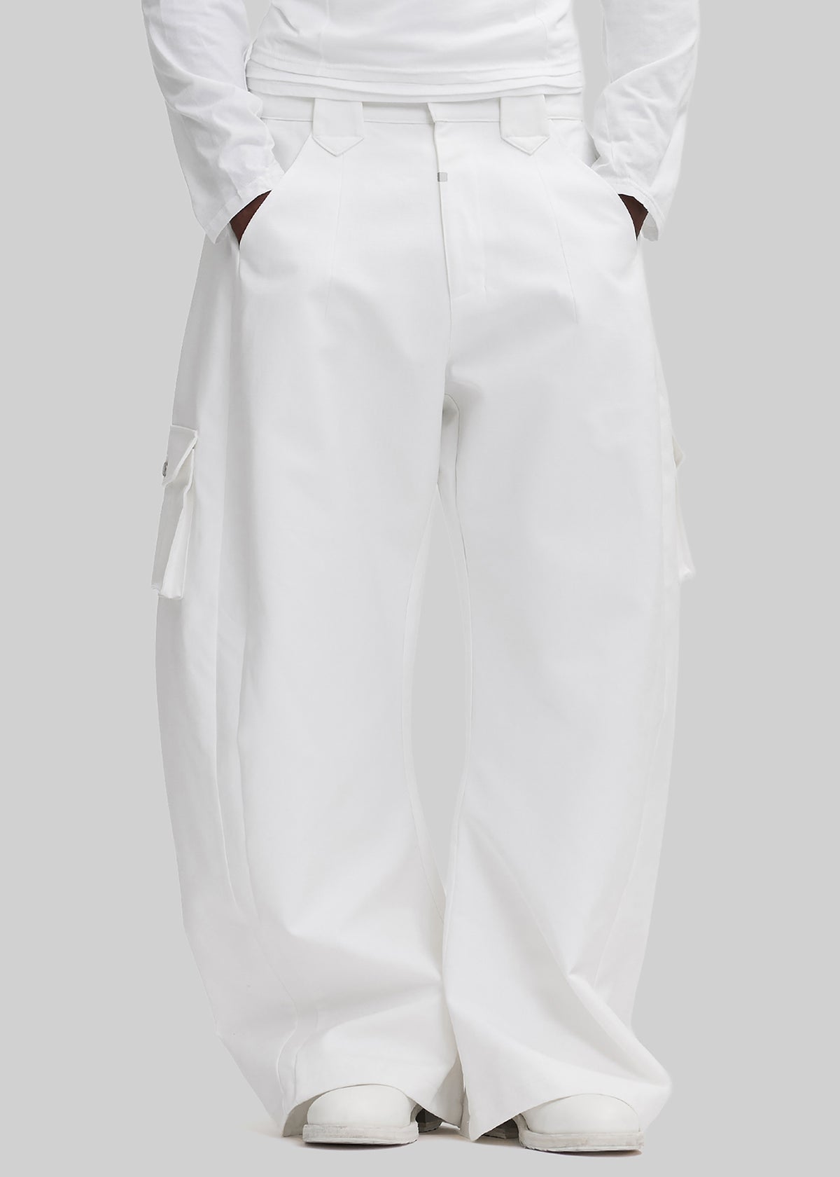 Pieces Uniques Le Cargo Pants Emin - White Wash - 2