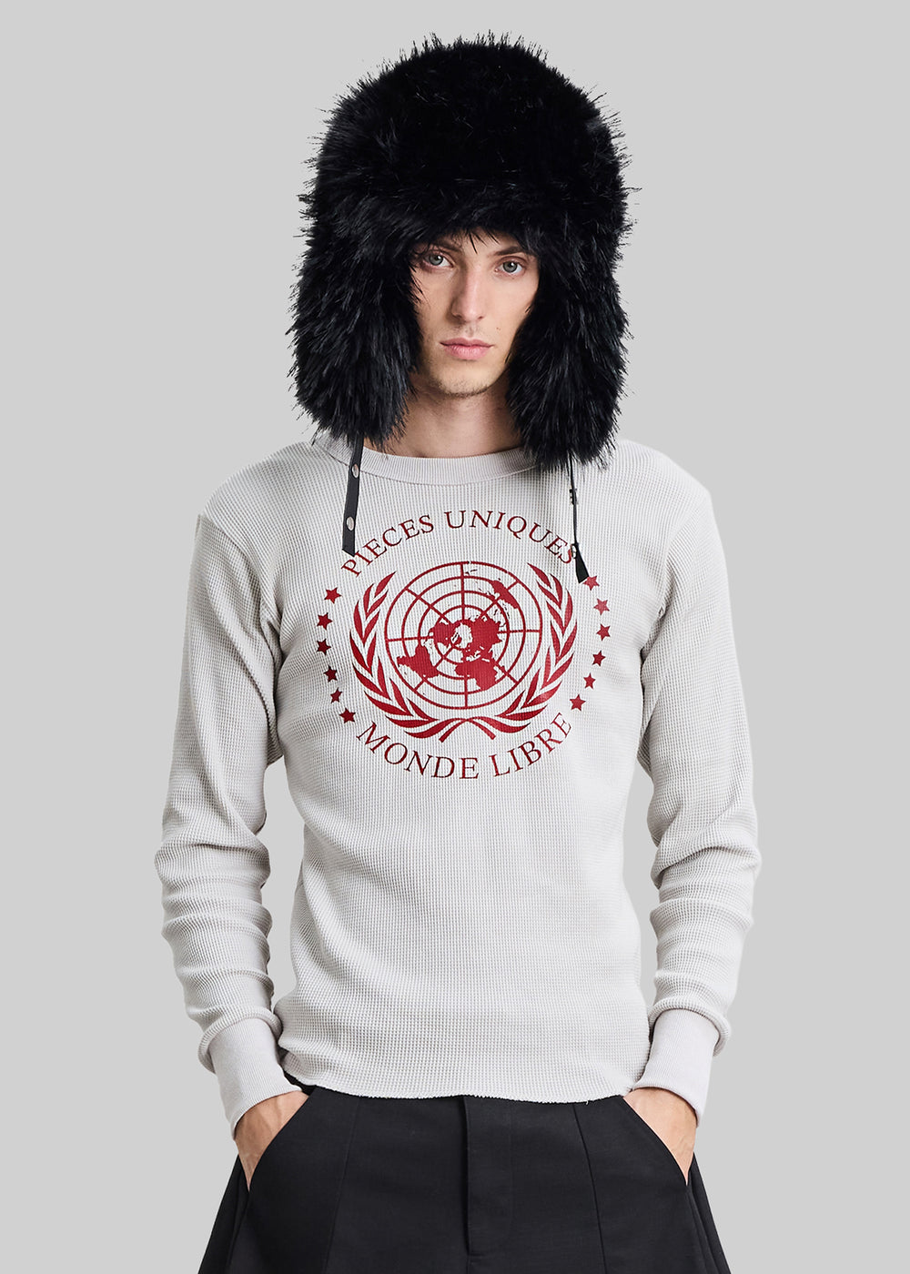 Pieces Uniques Monde Libre Thermal T-Shirt - Grey