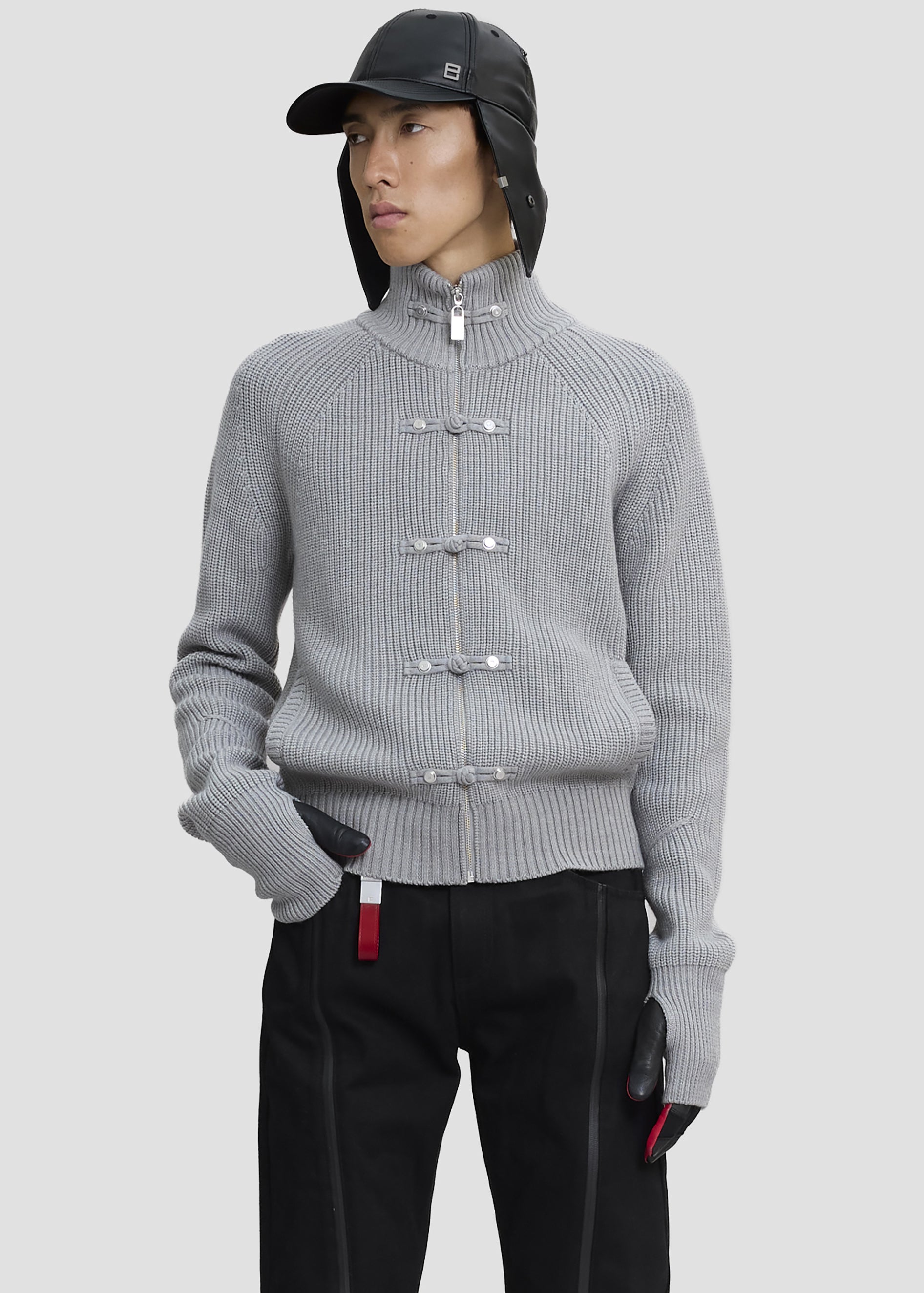 Pieces Uniques Ma Gua Zip Up Sweater - Jian Grey - 1