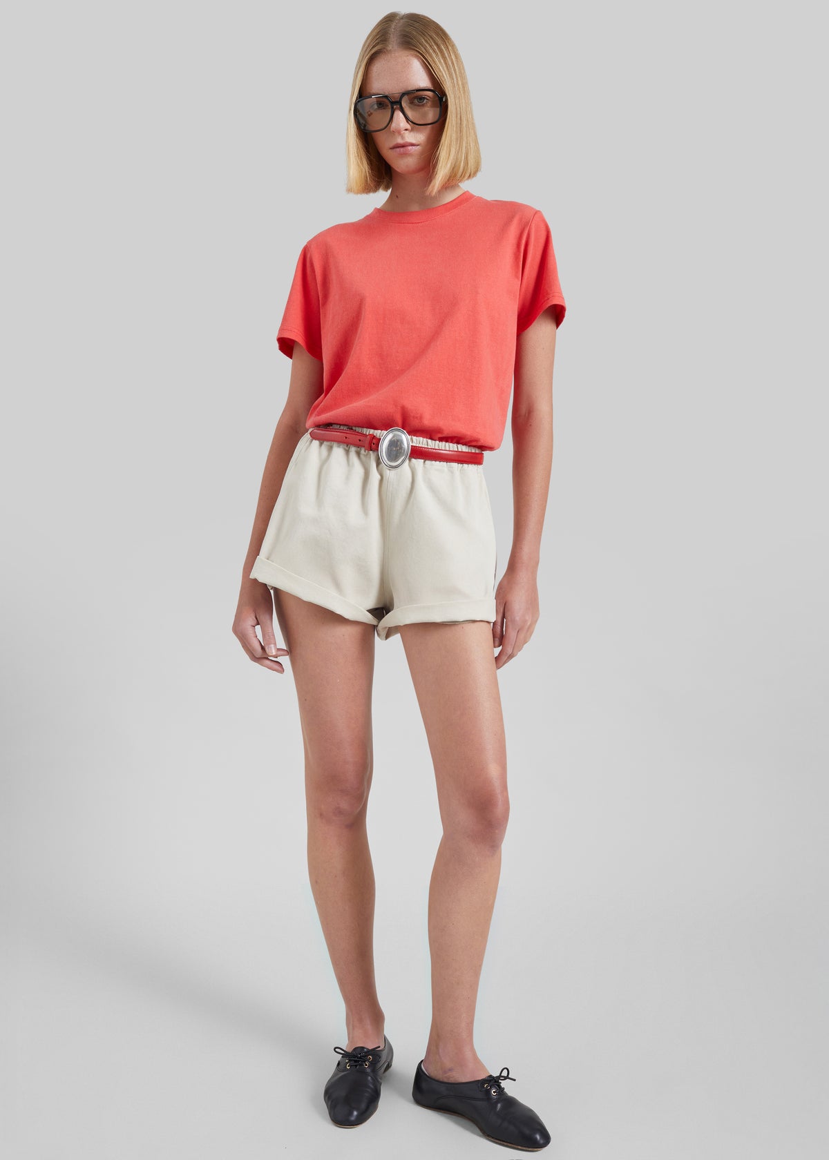 Pierno Cotton Shorts - Beige - 4