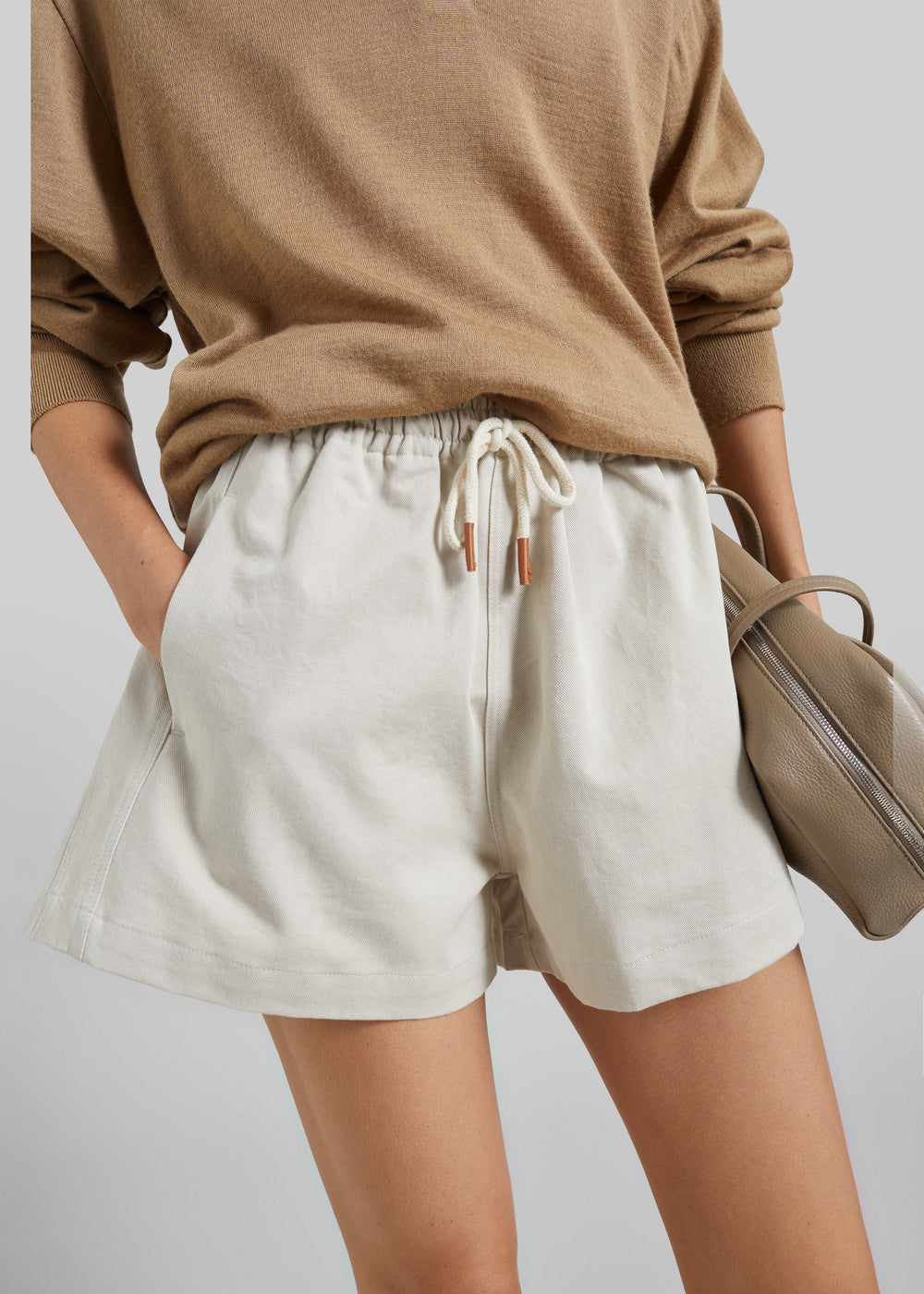 Pierno Cotton Shorts - Beige - 1