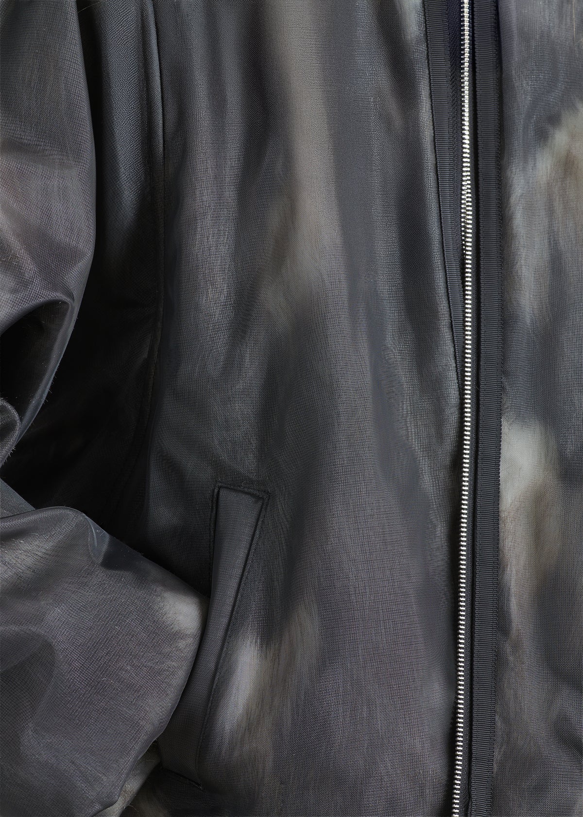 Pietra Fur Mesh Bomber Jacket - Grey