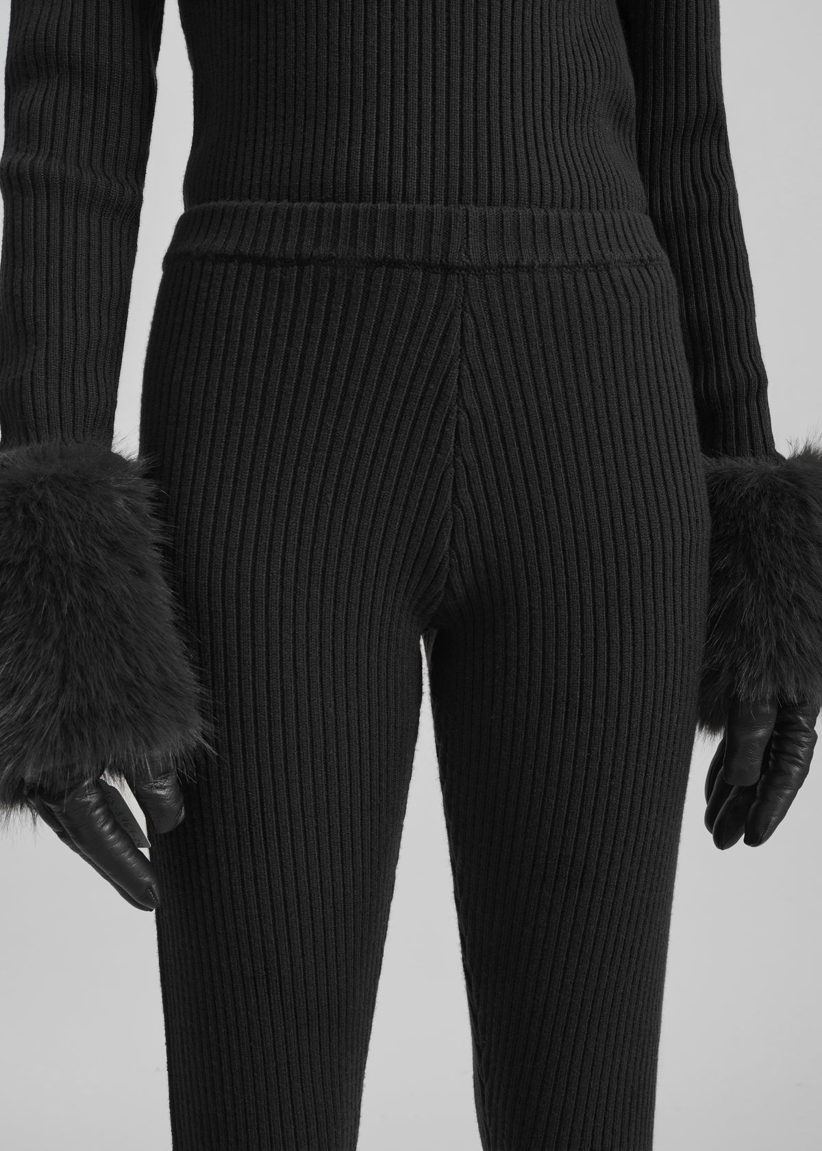 Piuma Knit Stirrup Leggings - Black - 7