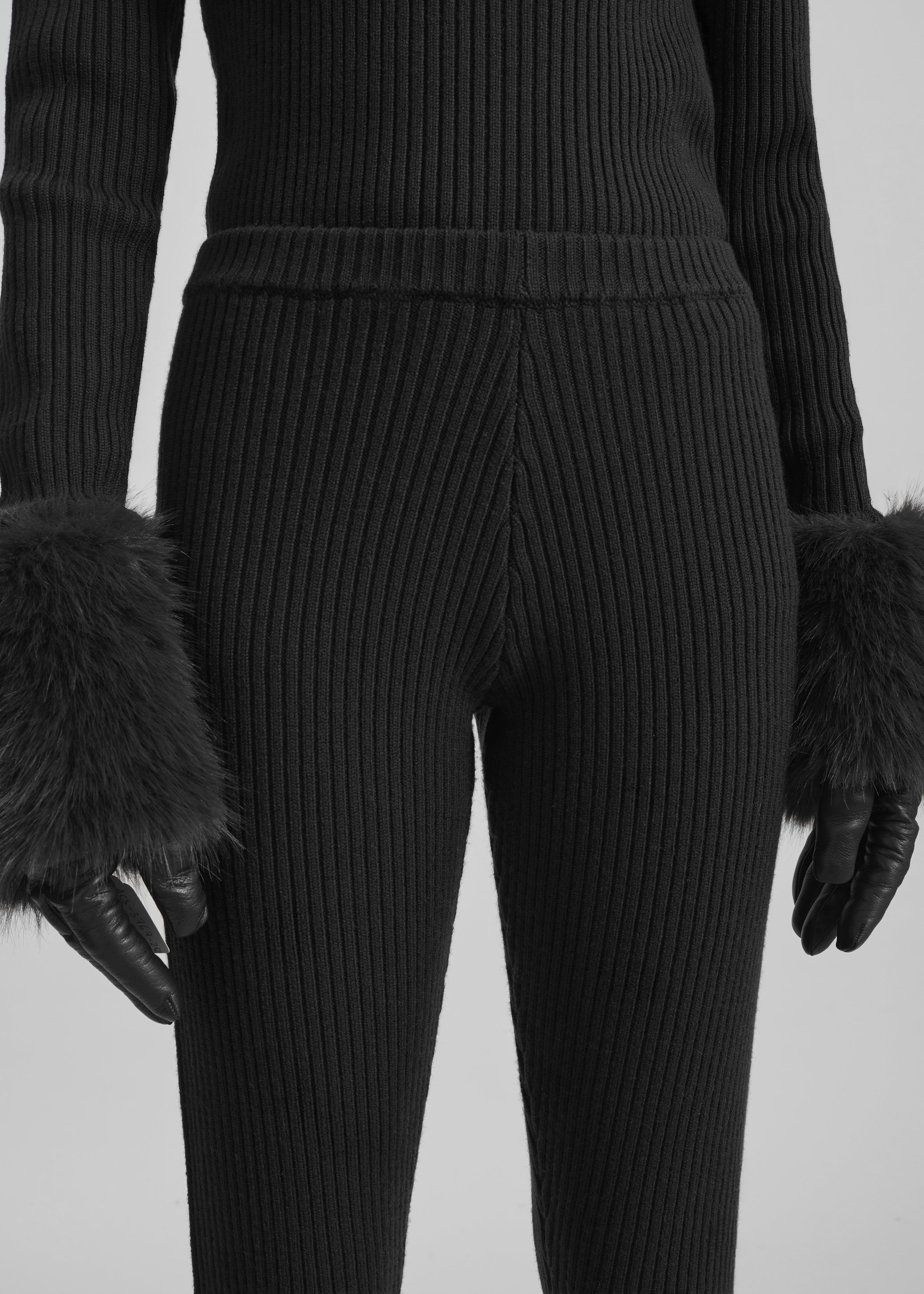 Piuma Knit Stirrup Leggings - Black - 7