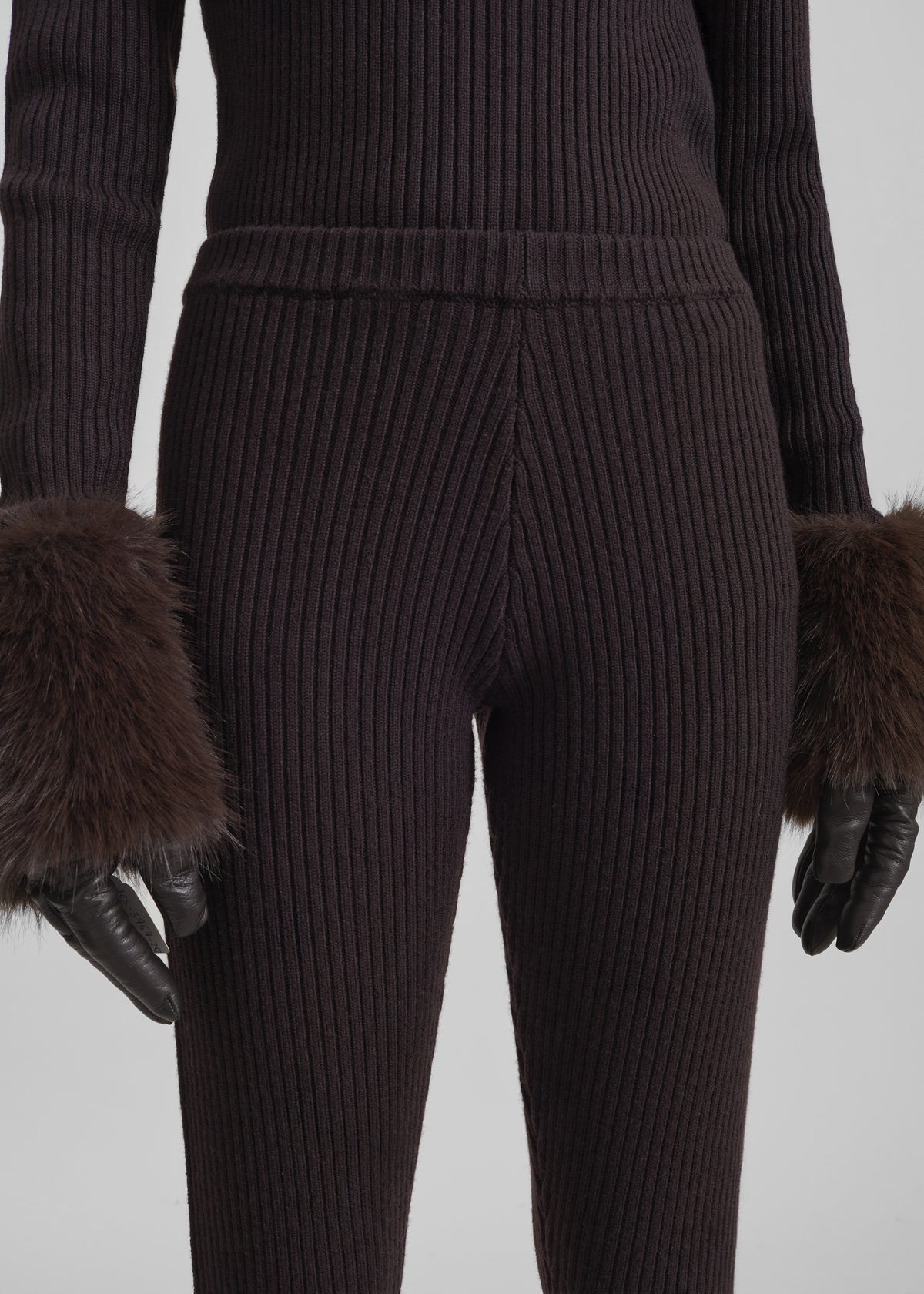 Piuma Knit Stirrup Leggings - Brown - 5