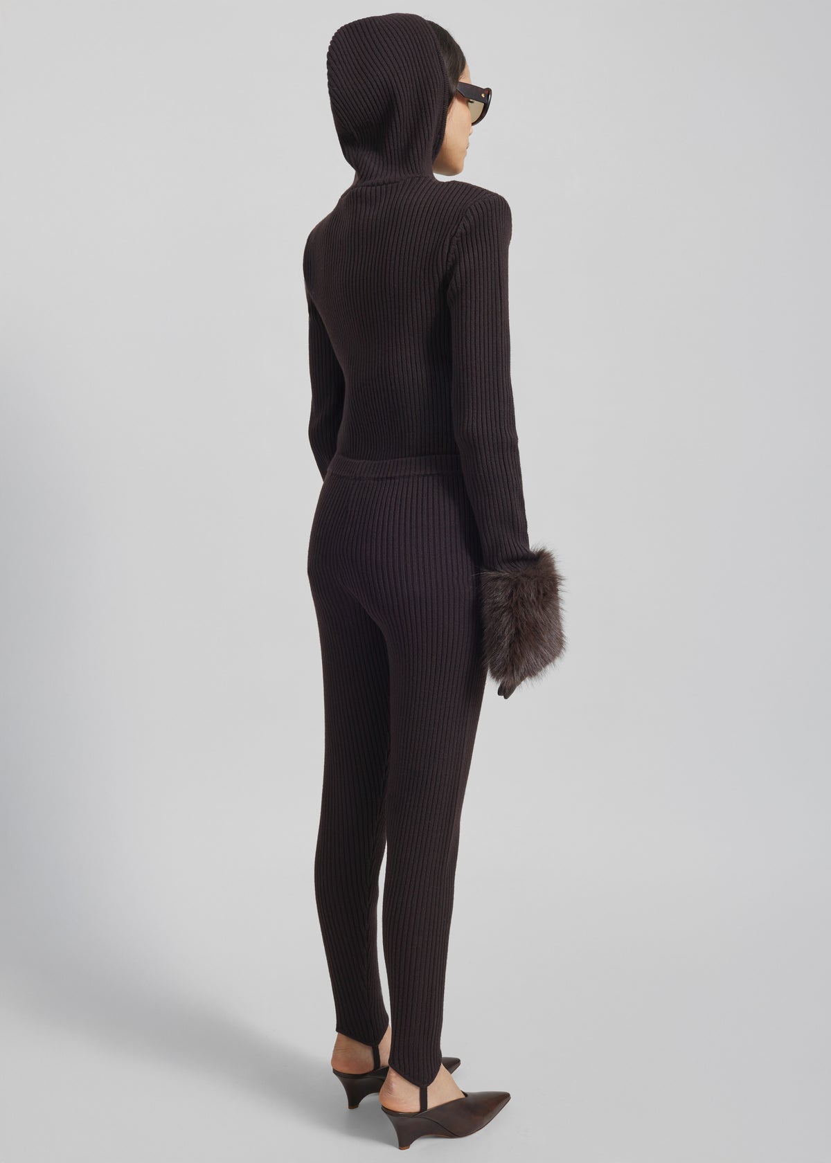 Piuma Knit Stirrup Leggings - Brown - 10