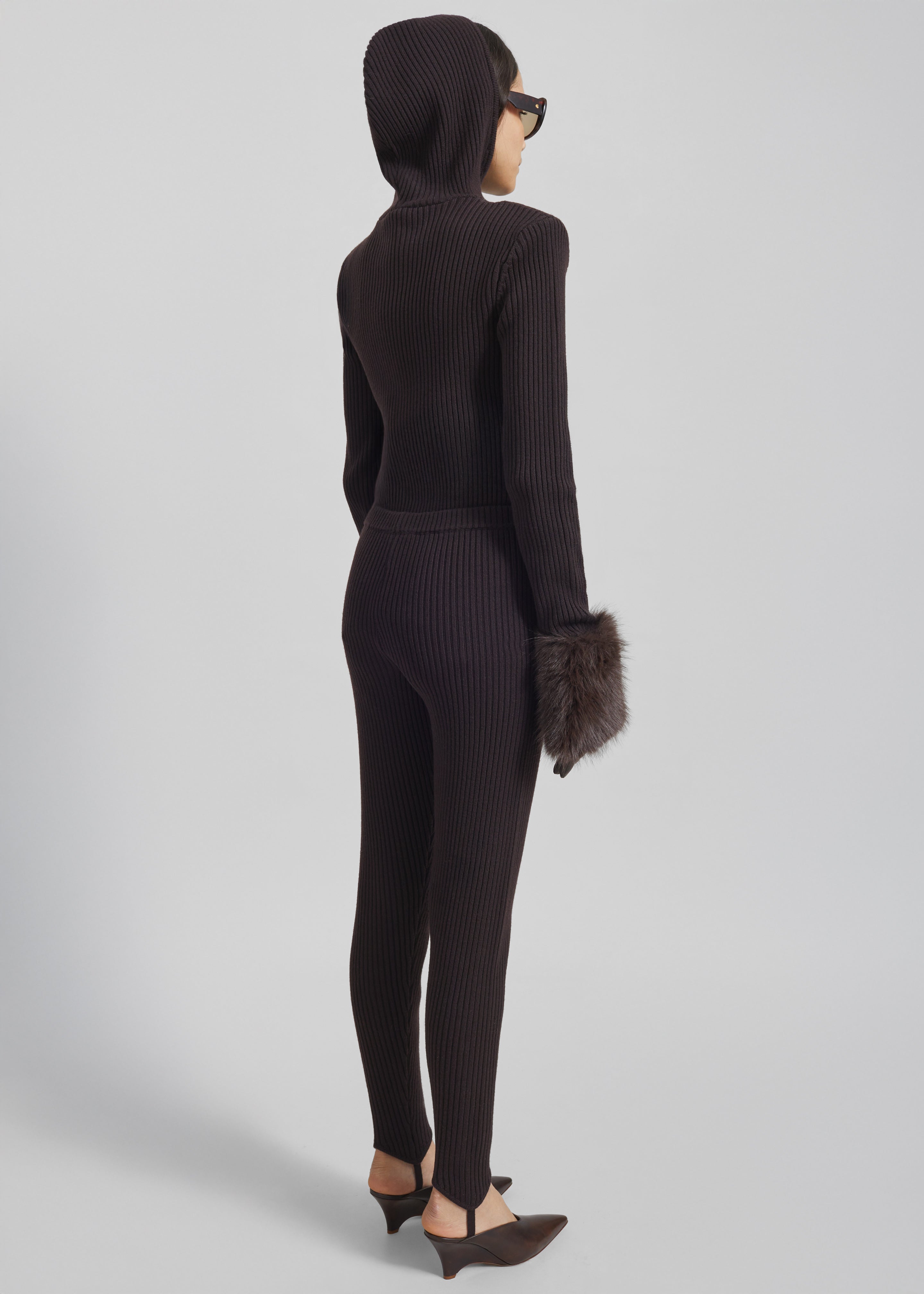 Piuma Knit Stirrup Leggings - Brown - 10