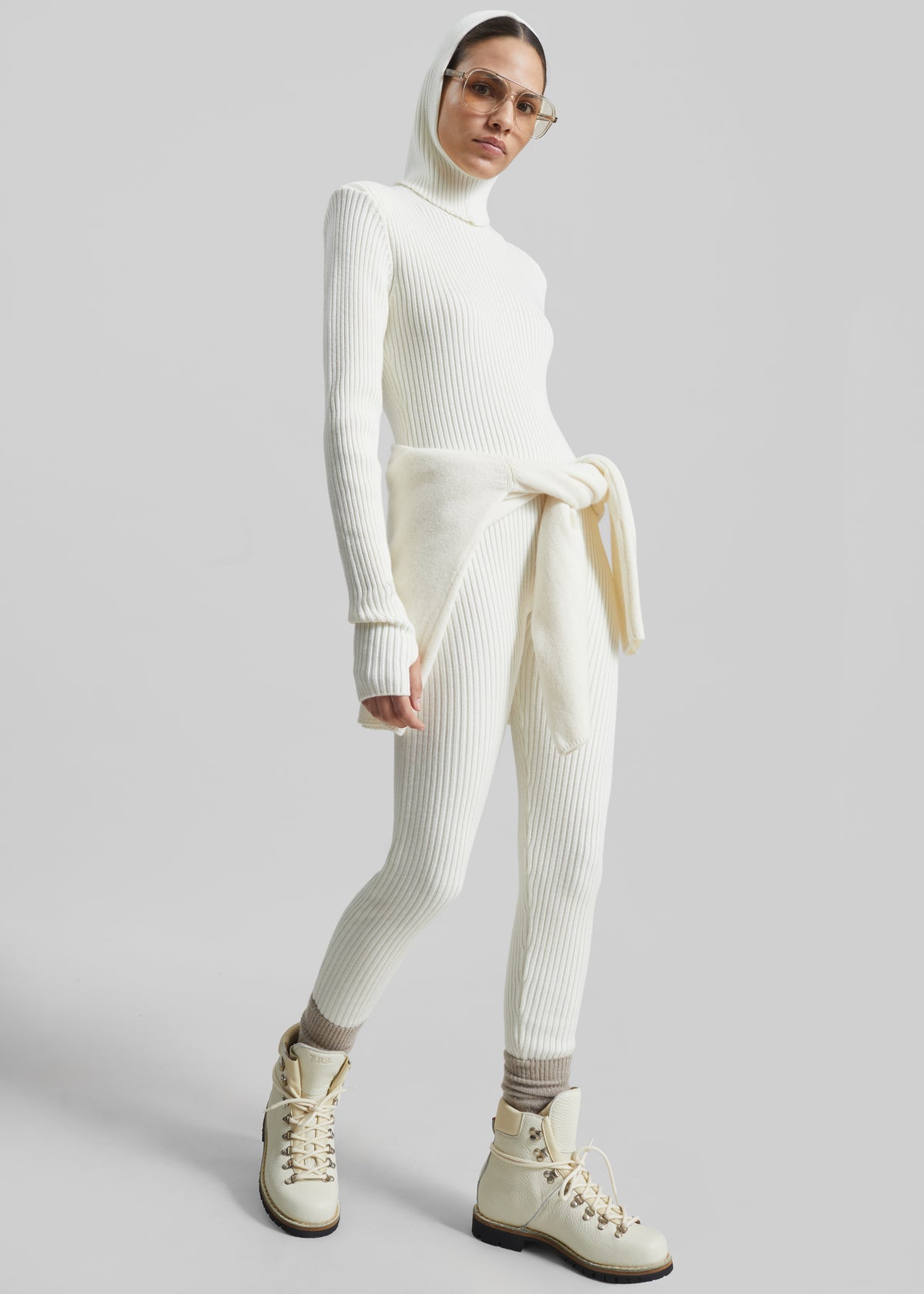 Piuma Knit Stirrup Leggings - White - 1