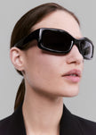 Port Tanger Addis Sunglasses - Black Acetate/Black Lens