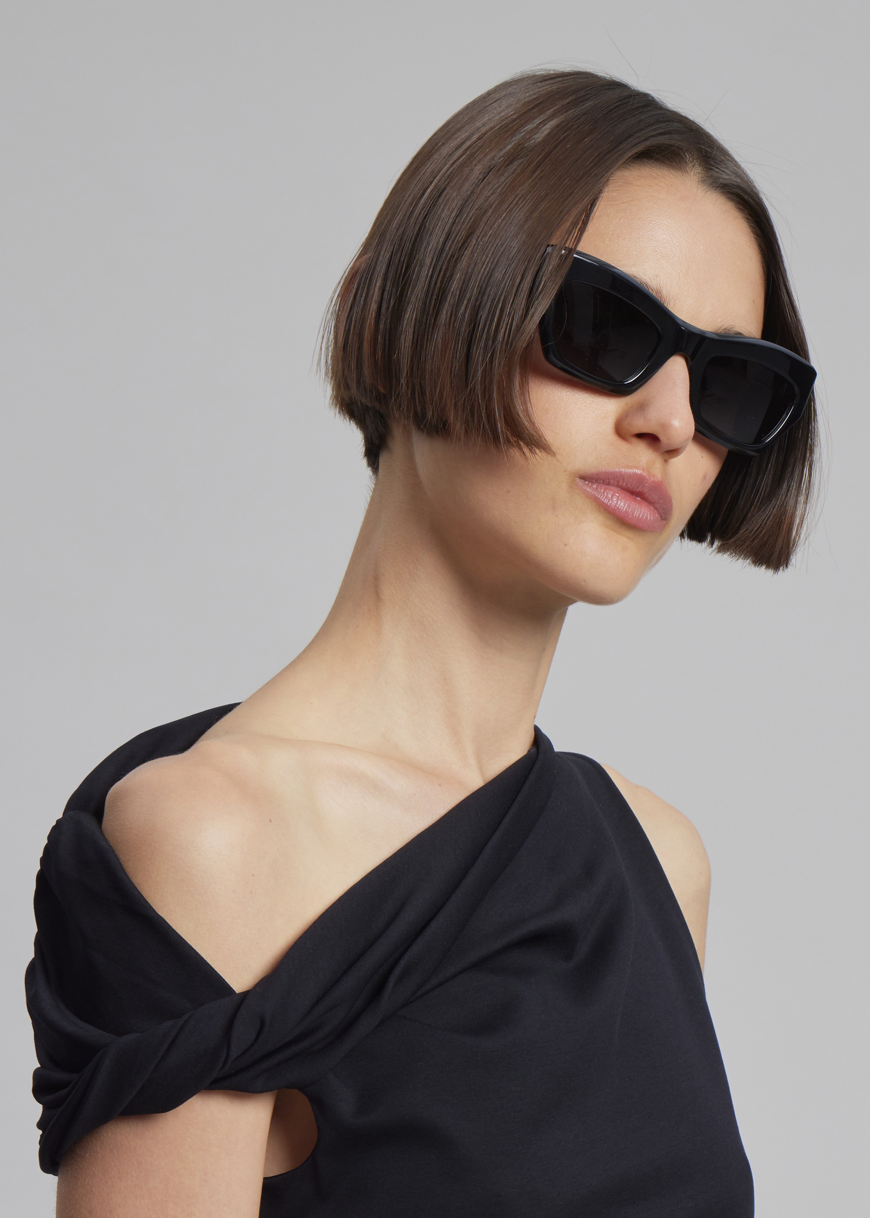 Port Tanger Ayreen Sunglasses - Black Acetate/Black Lens - 5