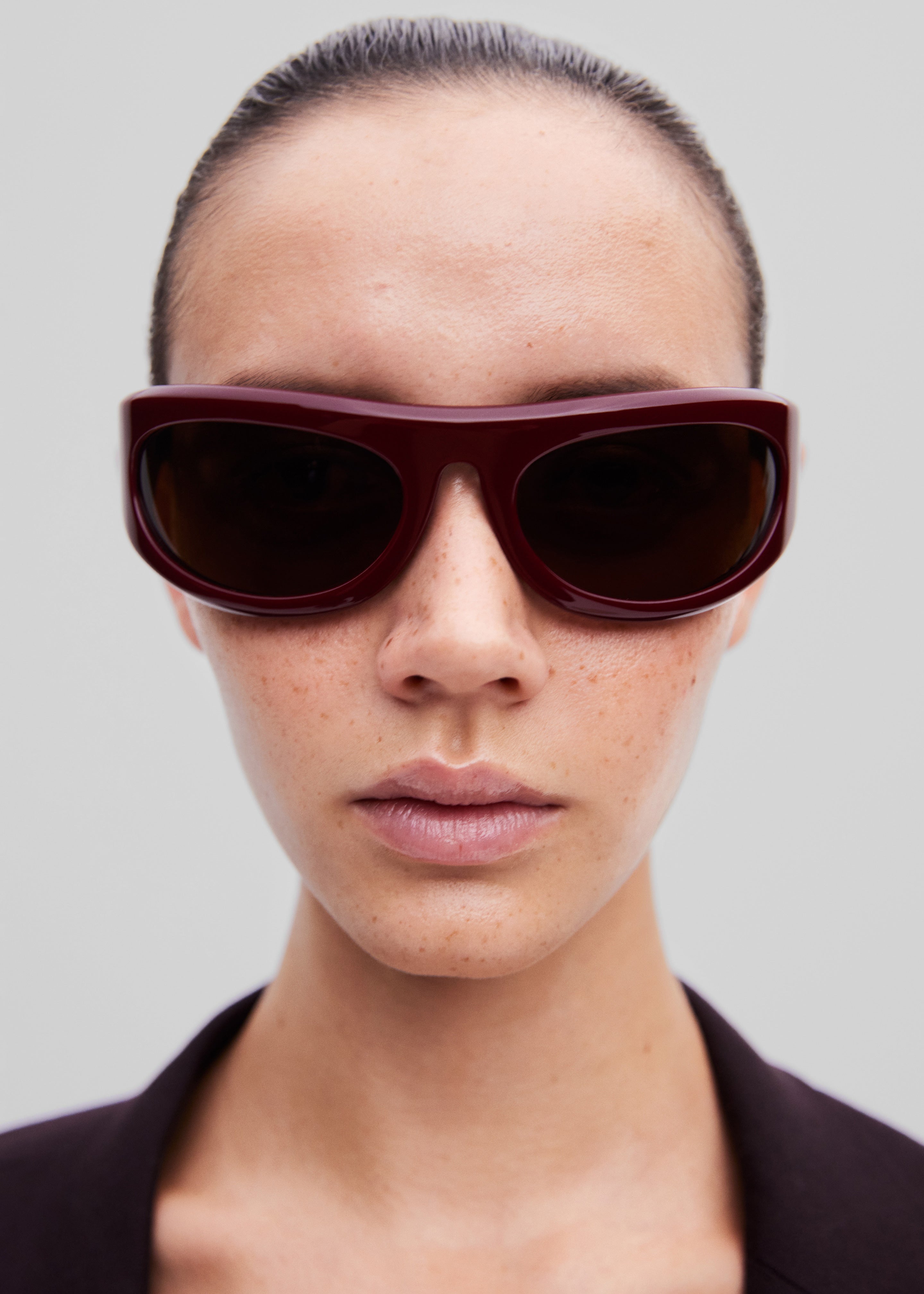 Port Tanger Safaa Sunglasses - Burgundy Acetate/Tobacco Lens - 5