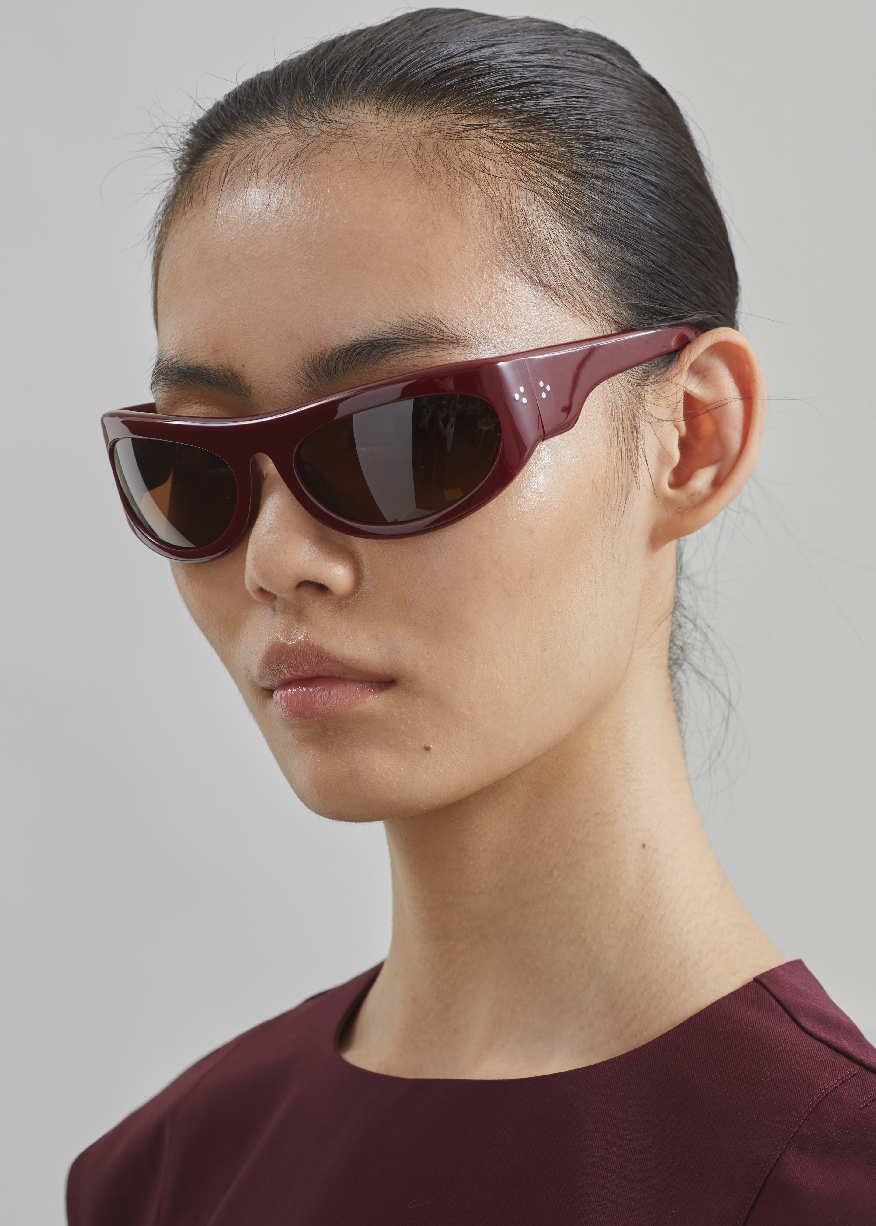 Port Tanger Safaa Sunglasses - Burgundy Acetate/Tobacco Lens - 4