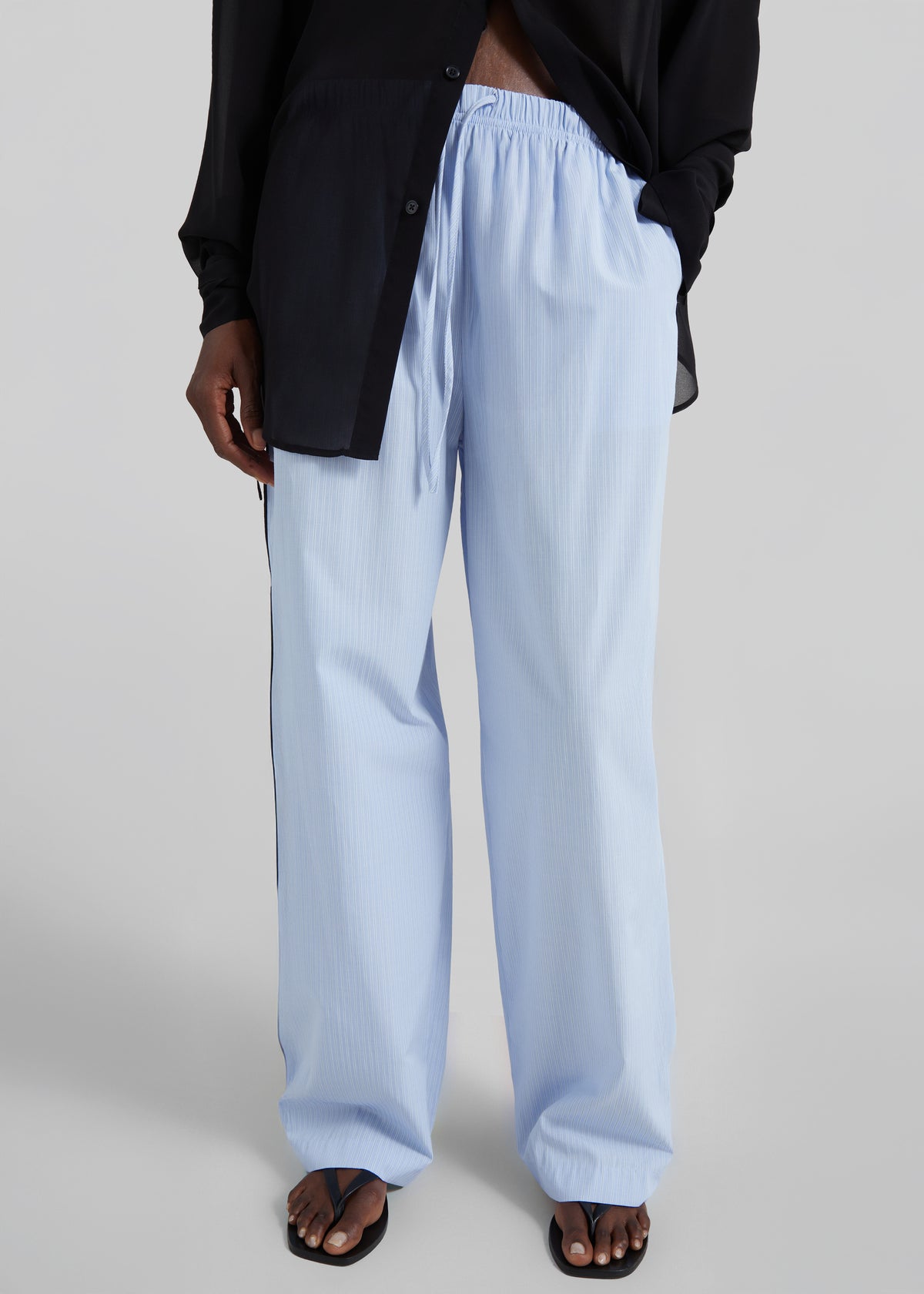 Porto Contrast Piped Pants - Blue/White Stripe - 8