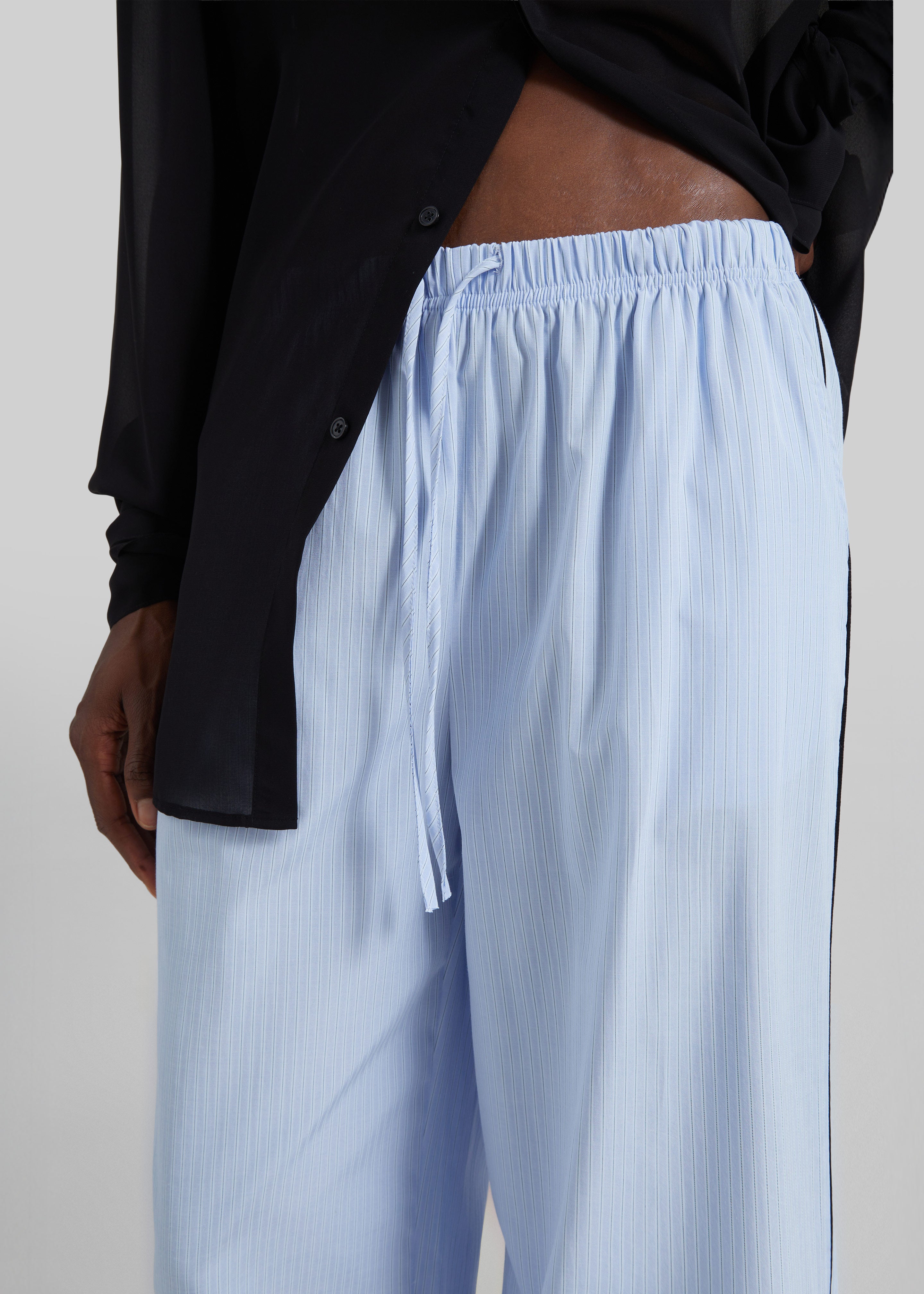Porto Contrast Piped Pants - Blue/White Stripe - 9