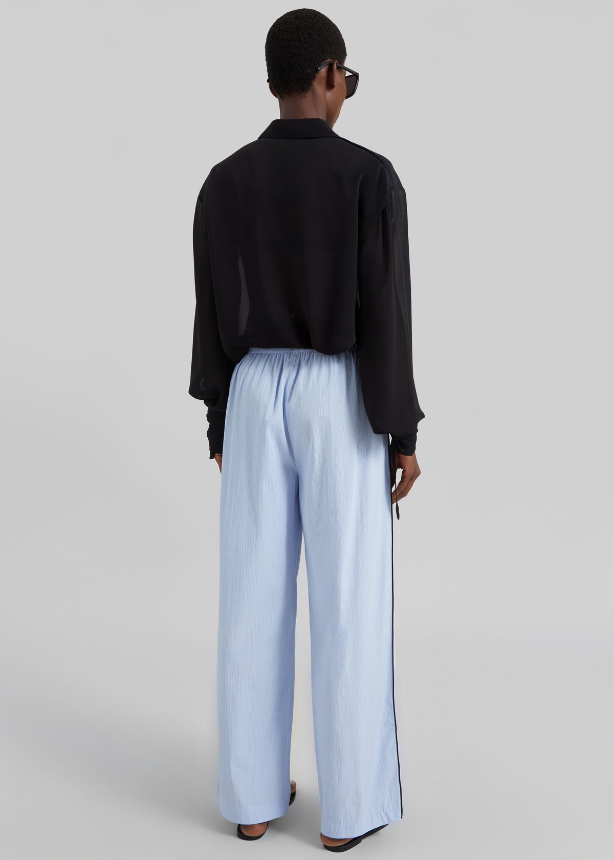 Porto Contrast Piped Pants - Blue/White Stripe - 10