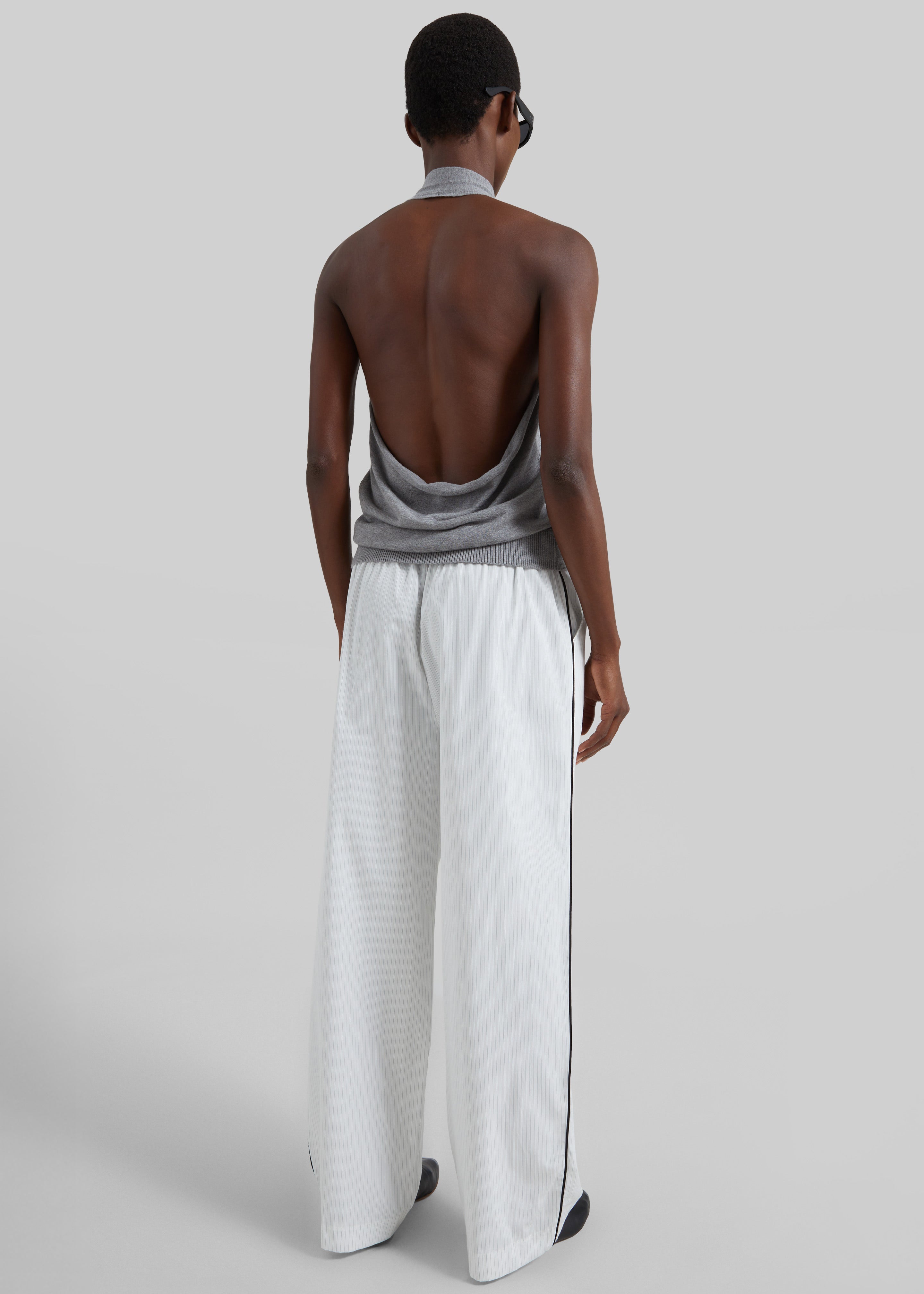 Porto Contrast Piped Pants - White/Black Stripe - 9
